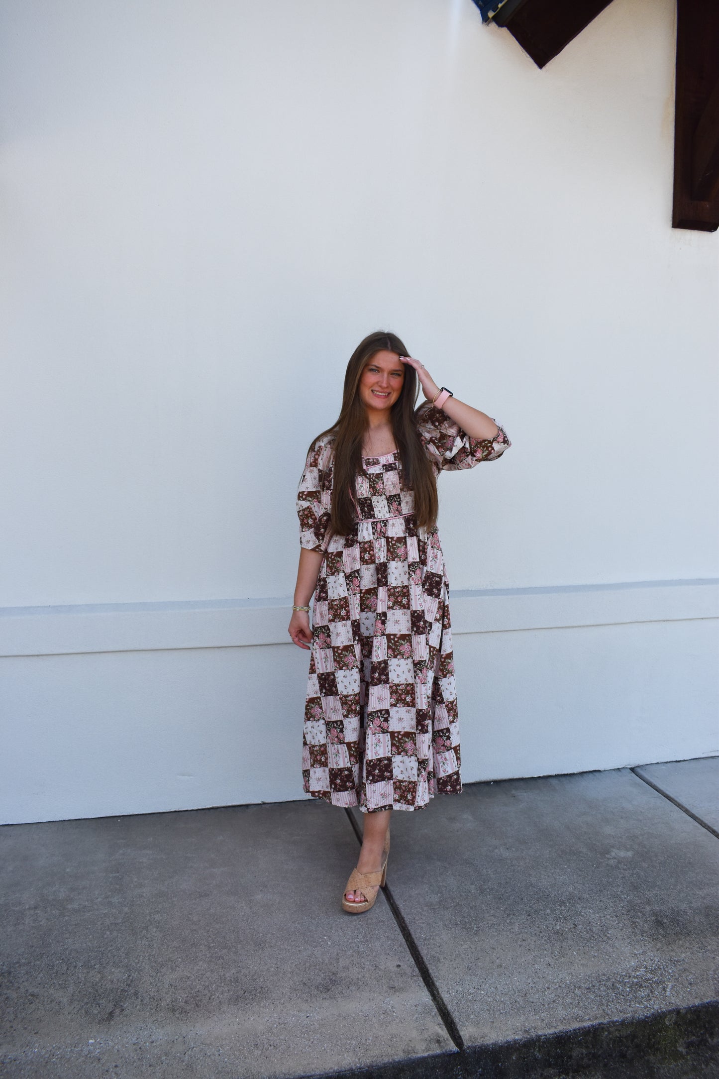 Jessie Floral Maxi Dress W/ Puffy Sleeves