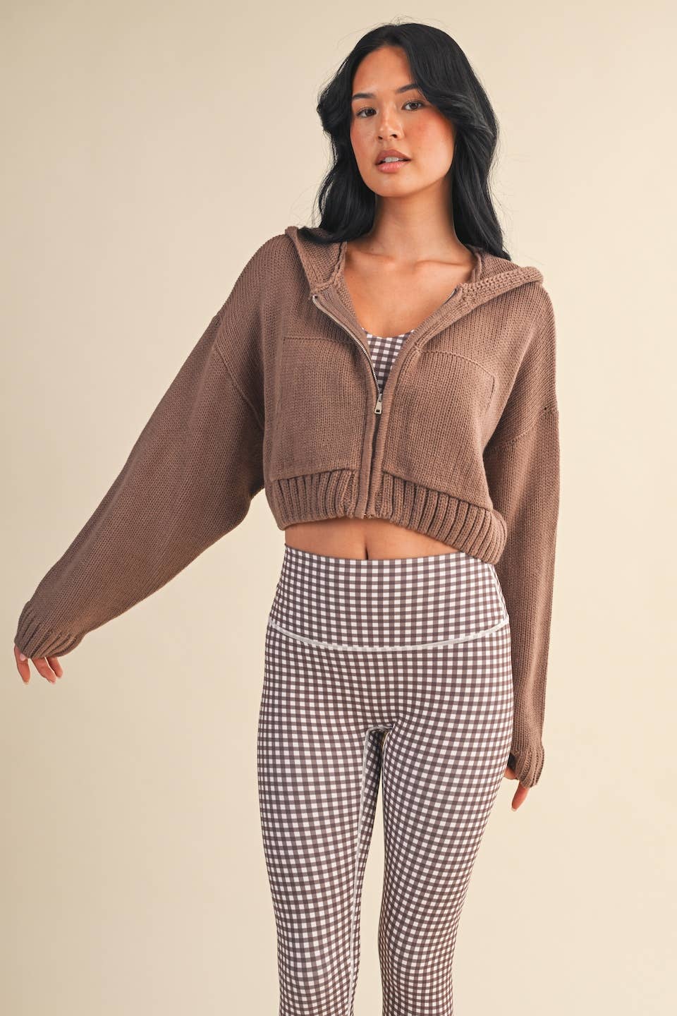 Knit Zip Up Hoodie Sweater