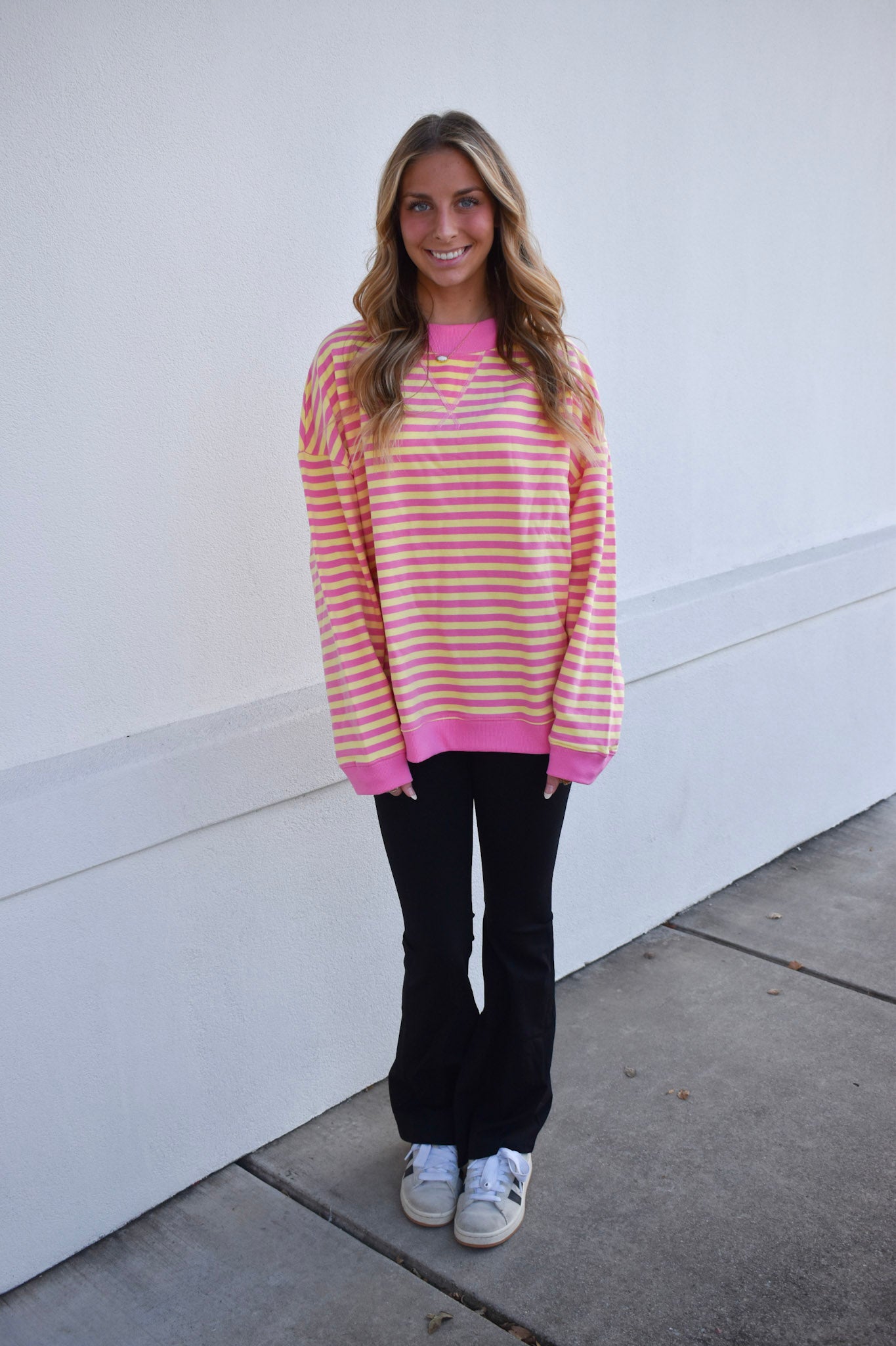 Pink Lemonade Striped Lounge Sweatshirt