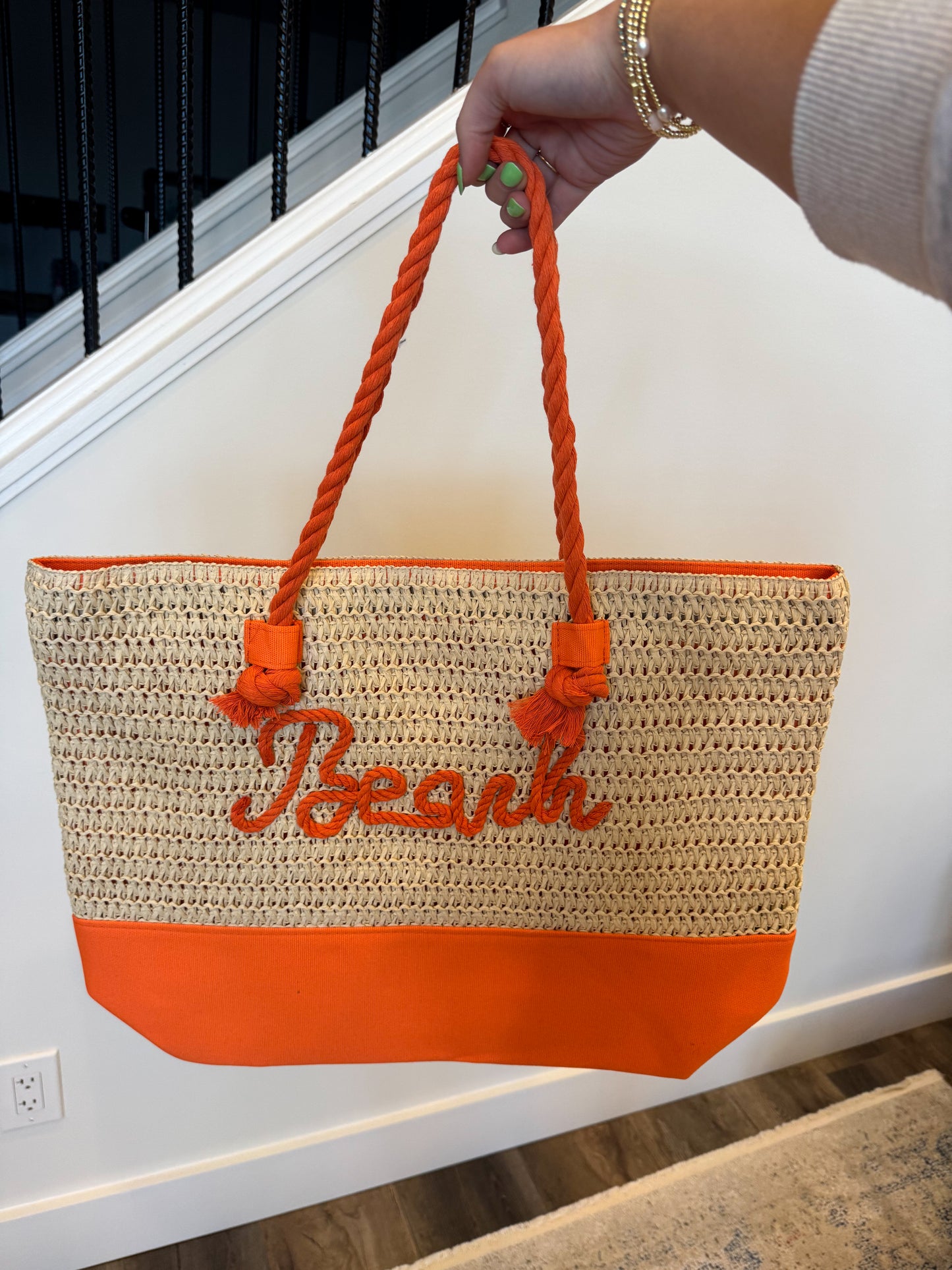 Straw Beach Tote Bag