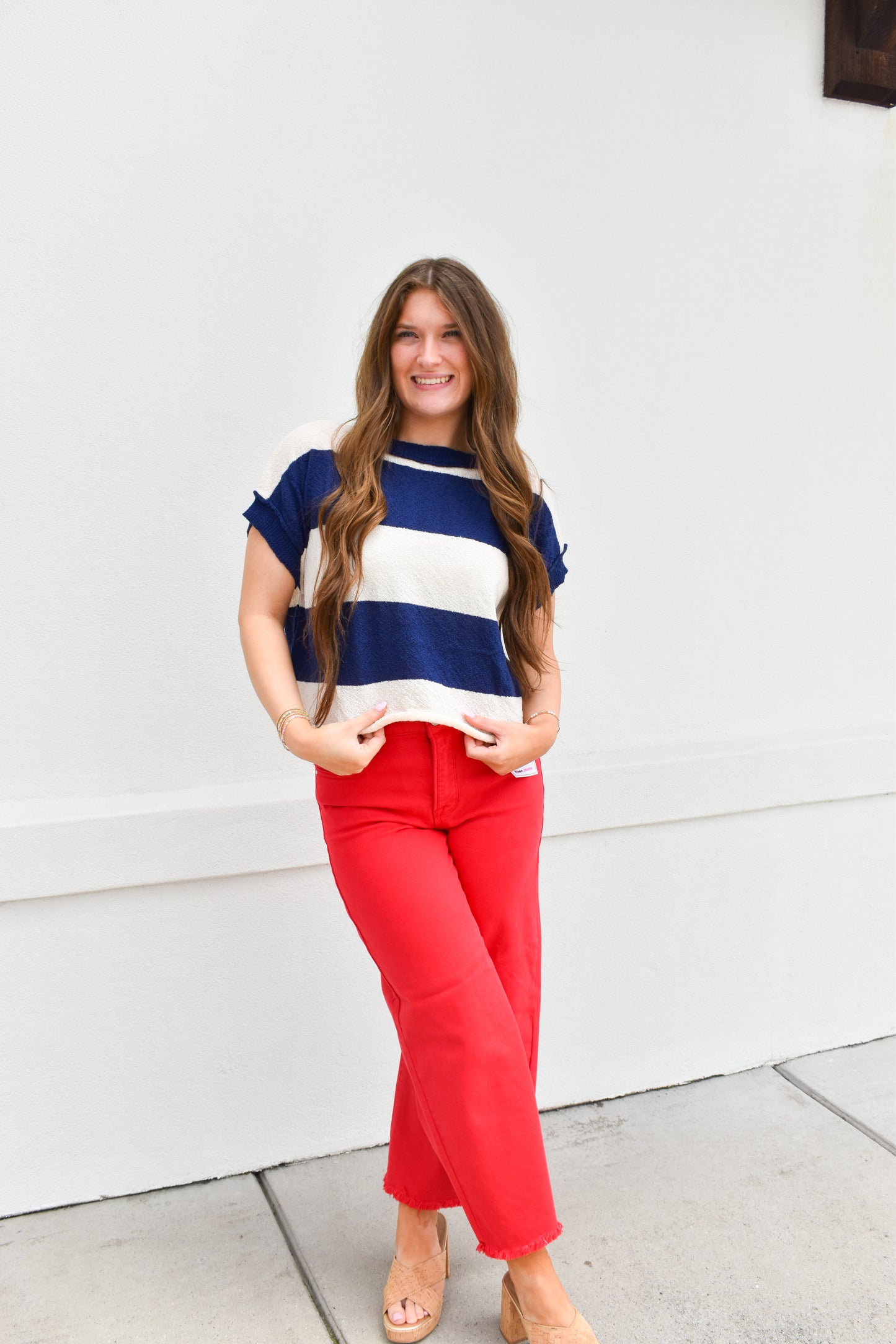 Open Back Stripe Sweater
