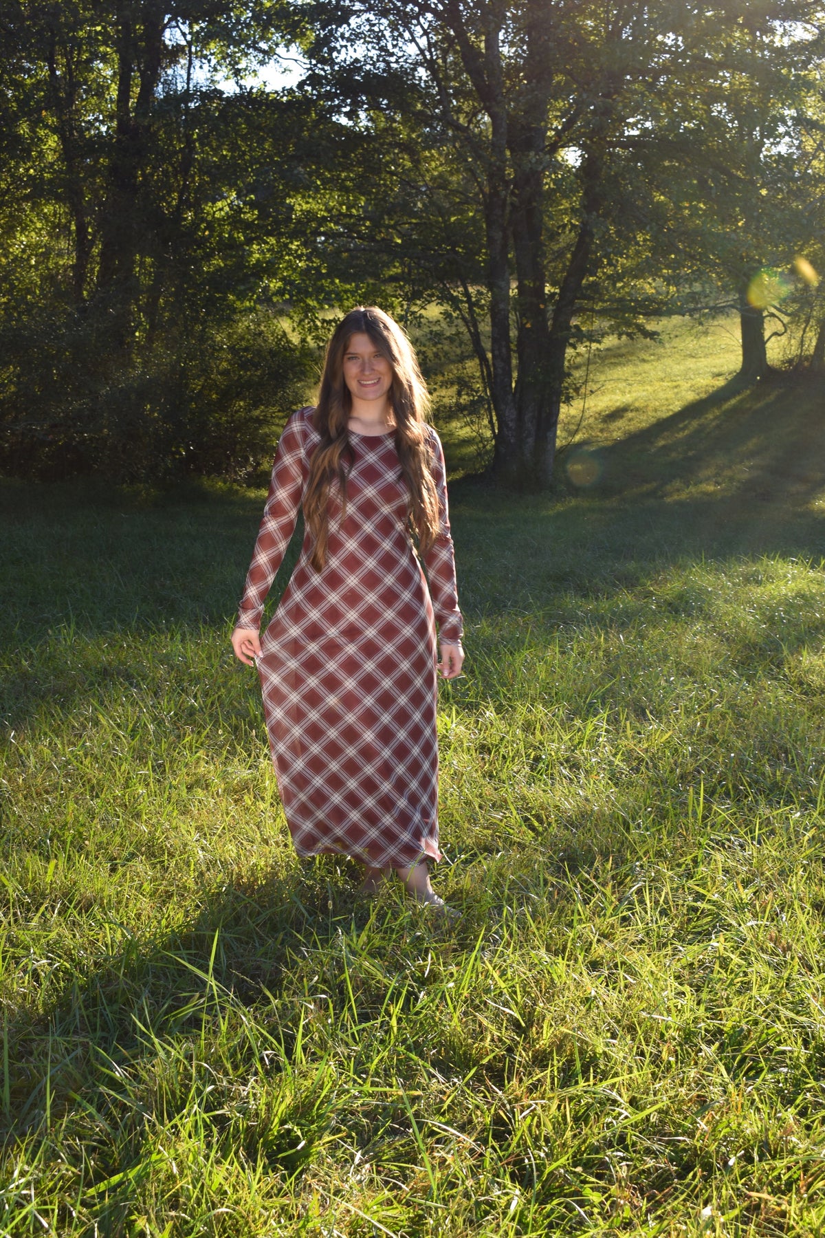 The Willow Plaid Maxi Dress