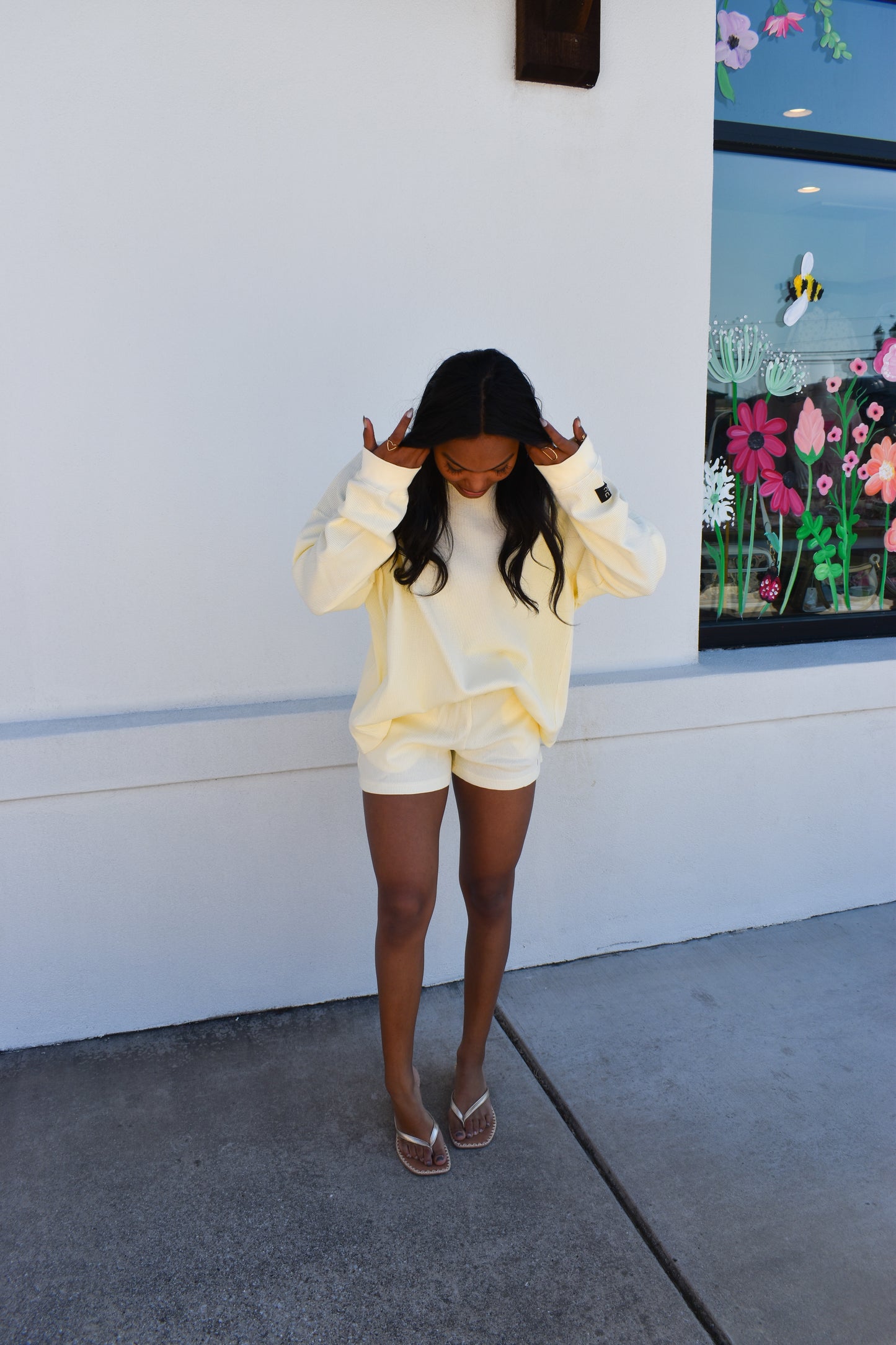 Lulu Mac Waffle Shorts: Yellow