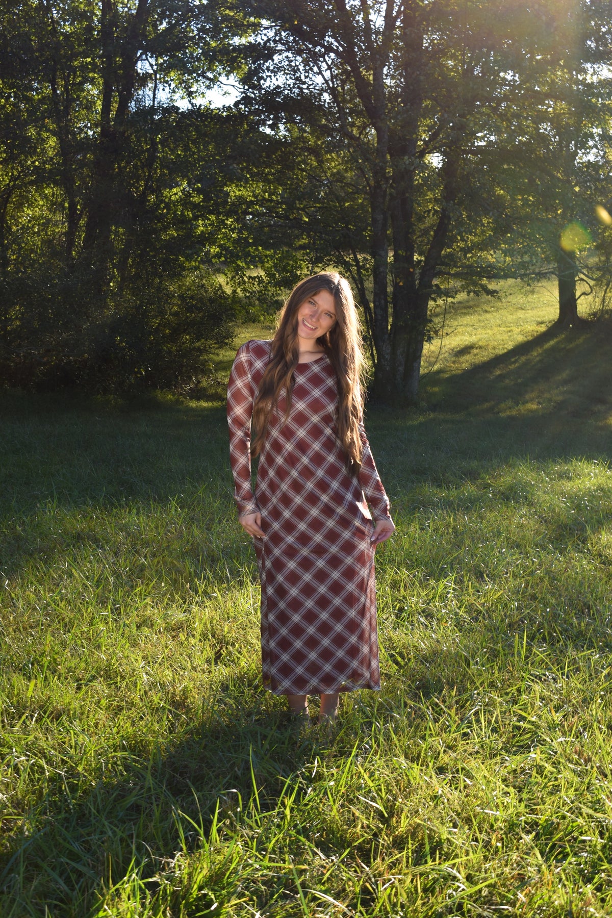 The Willow Plaid Maxi Dress