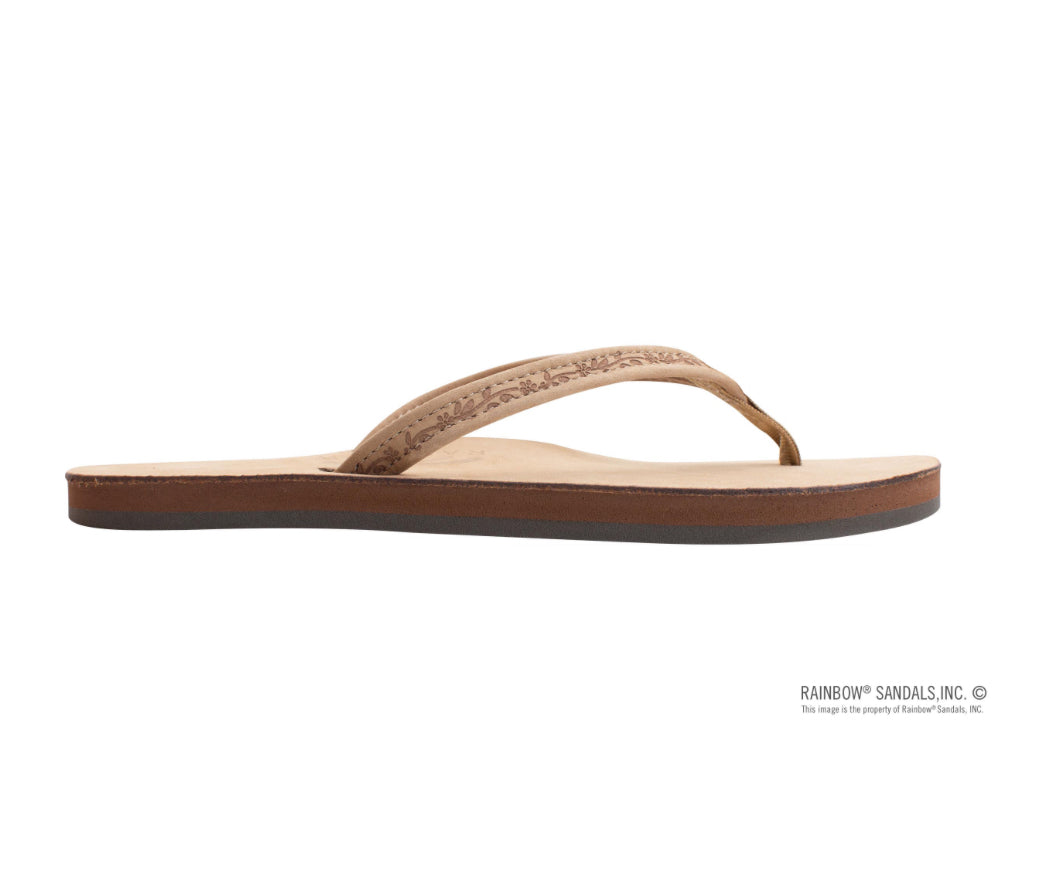 "Rainbow" Floral Sierra Brown Flip Flops