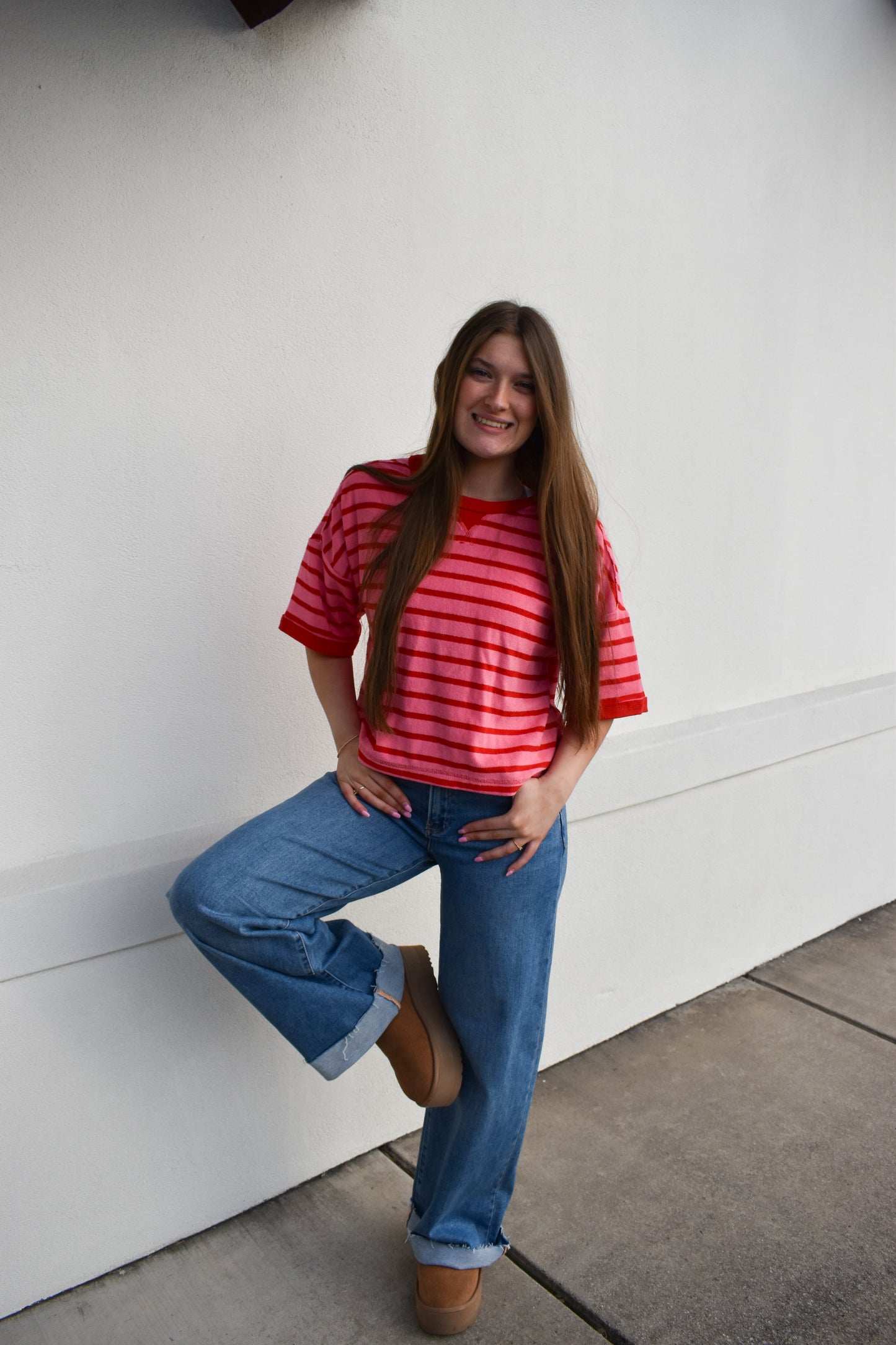 Oversized Stripe Comfy Knit Top