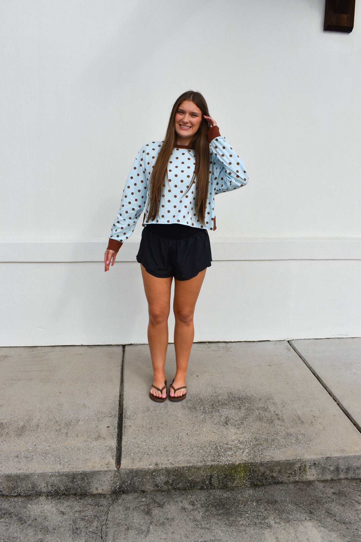 Polka Dot Top W/ Back Cutout