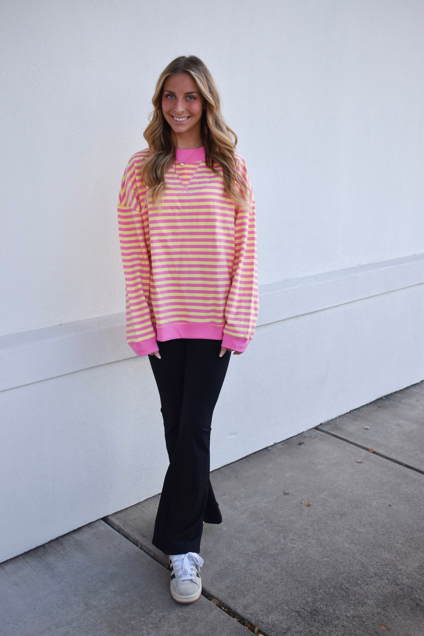 Pink Lemonade Striped Lounge Sweatshirt