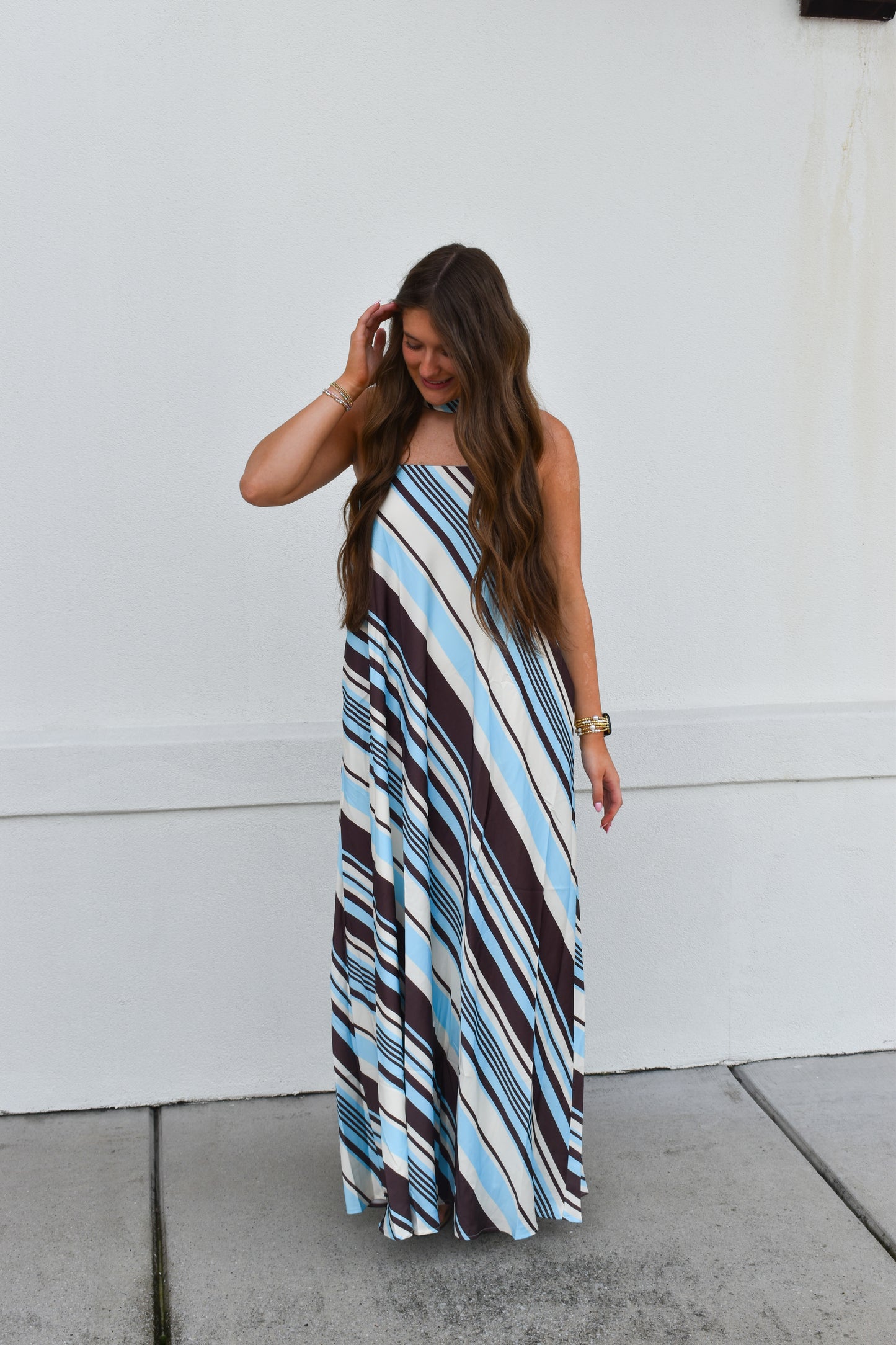 The Riviera Stripe Maxi Dress