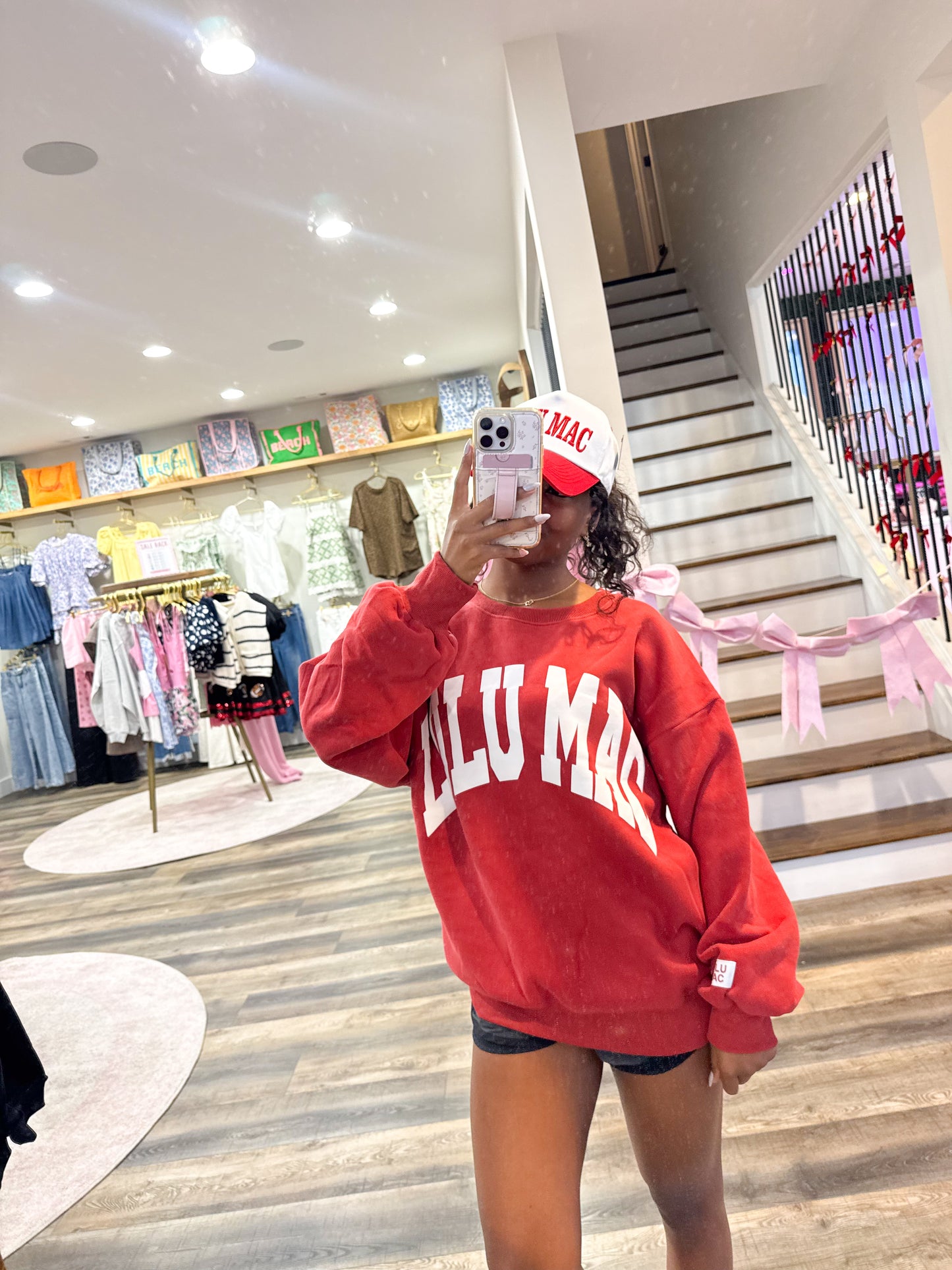 Lulu Mac Sweatshirt Crimson/White