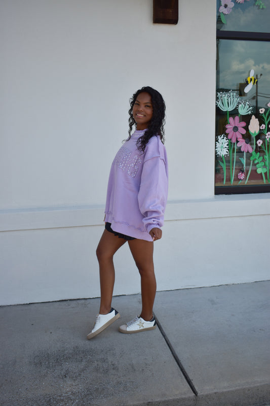 'PROVERBS 31:25' Script Collar Mockneck: Lavender