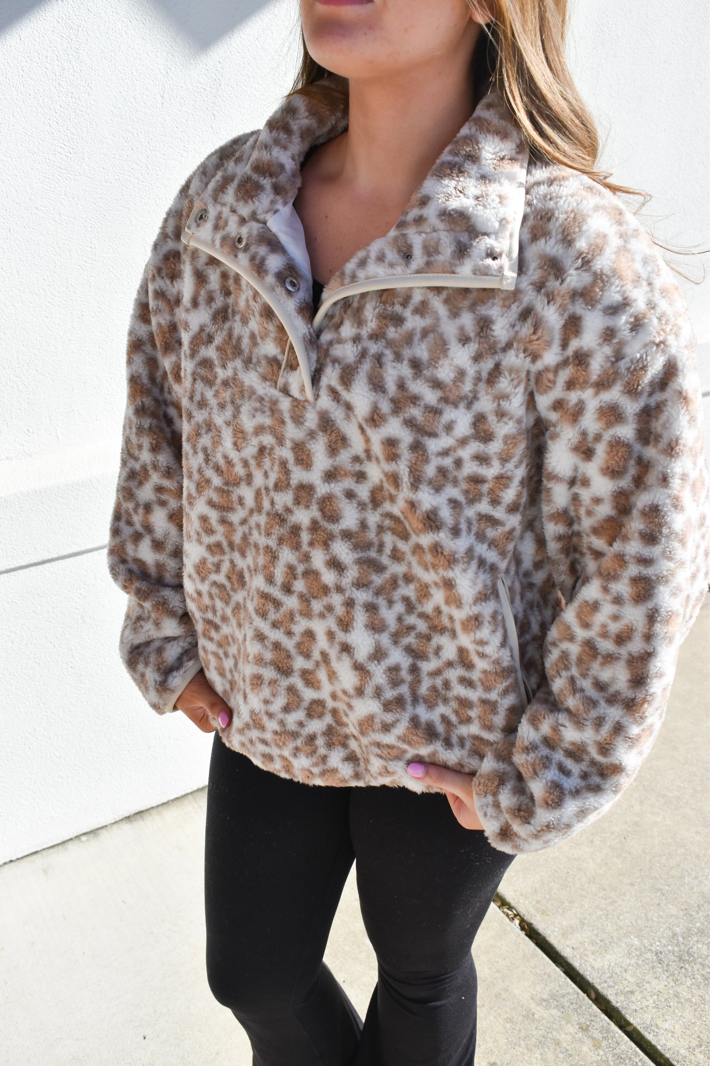 Leopard Fleece Pullover