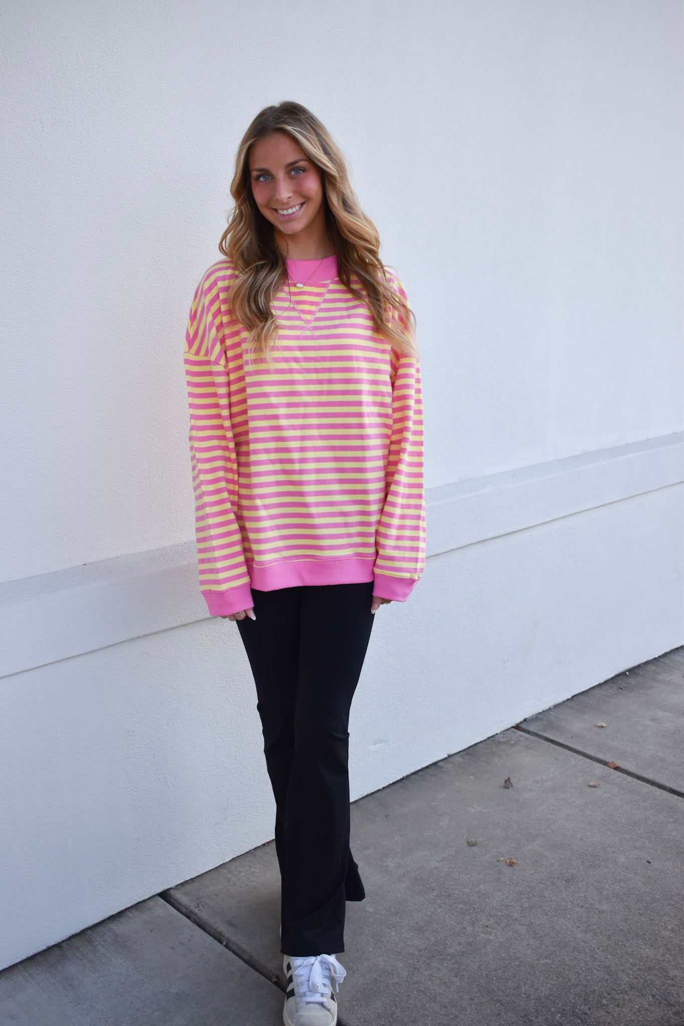 Pink Lemonade Striped Lounge Sweatshirt