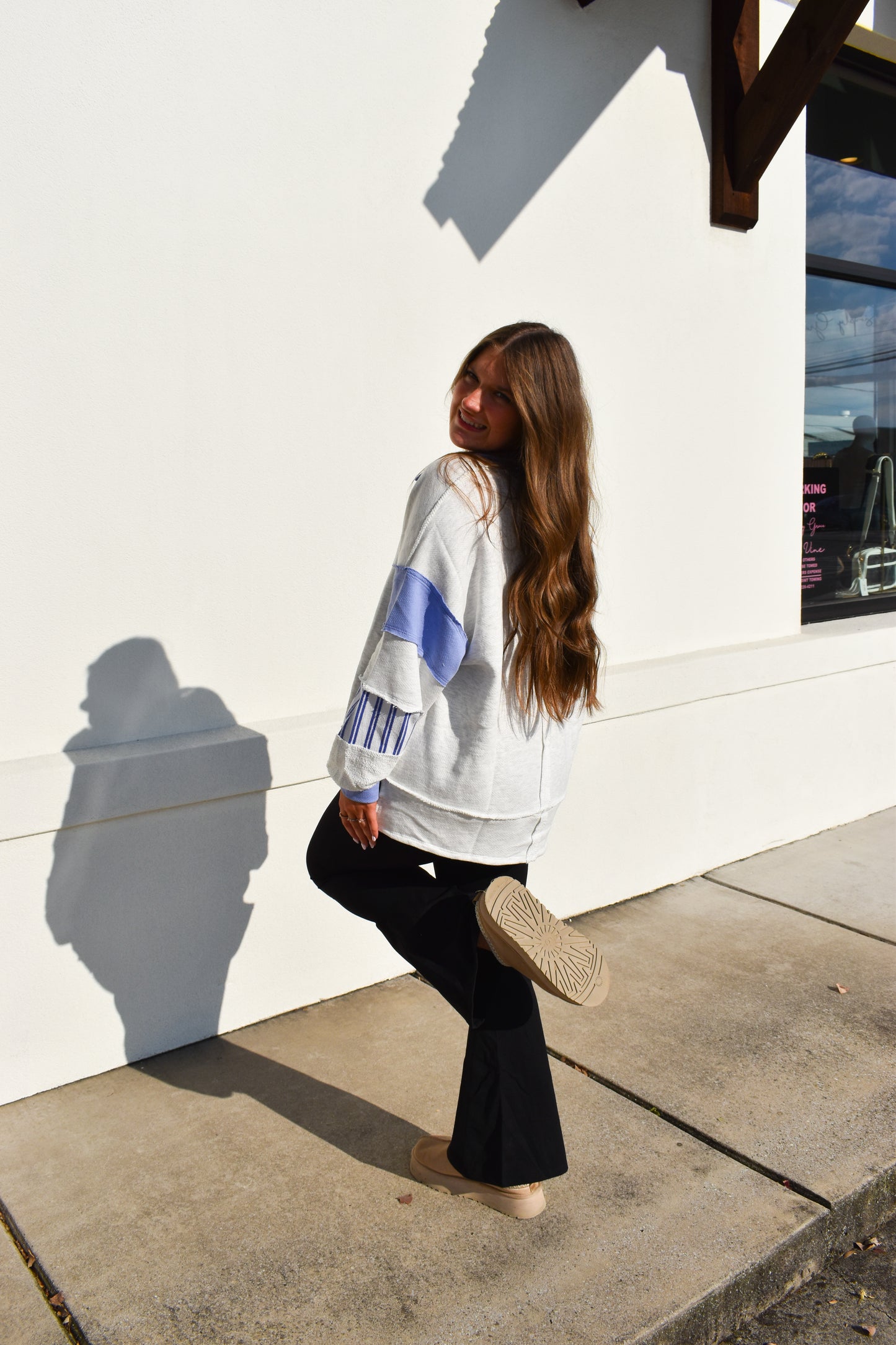 Terry Knit Collared Top