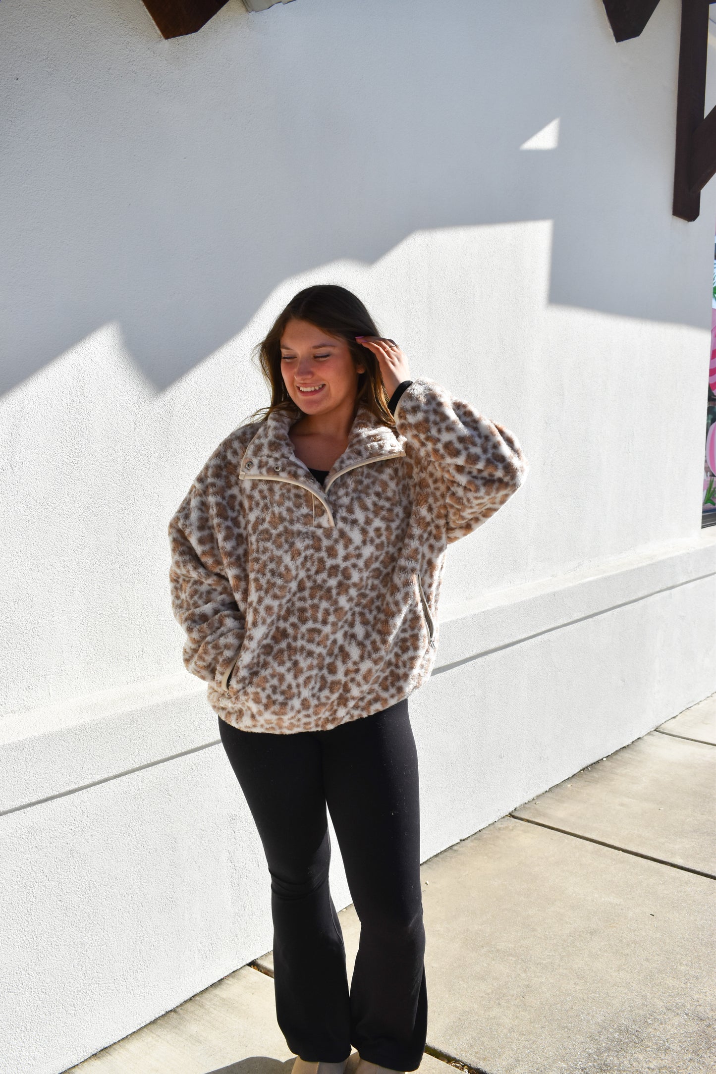 Leopard Fleece Pullover