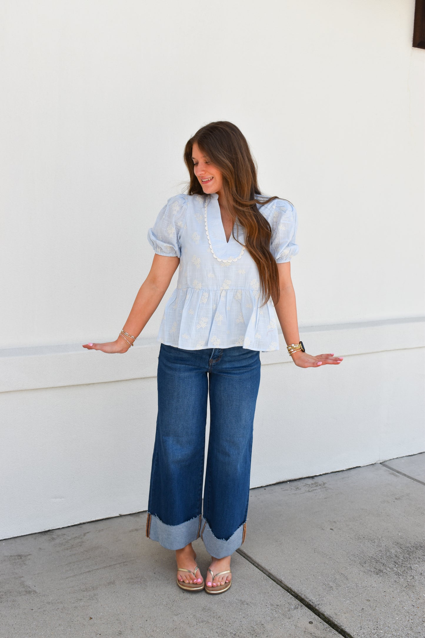Eloise Peplum Puff Sleeve Top
