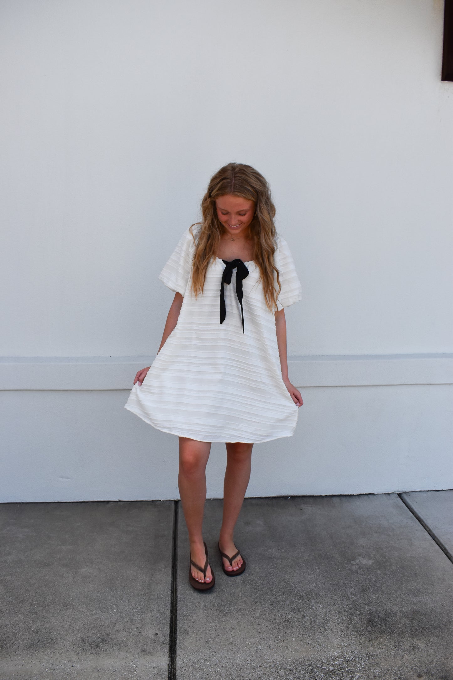 Bubble Mini Dress W/ Bows