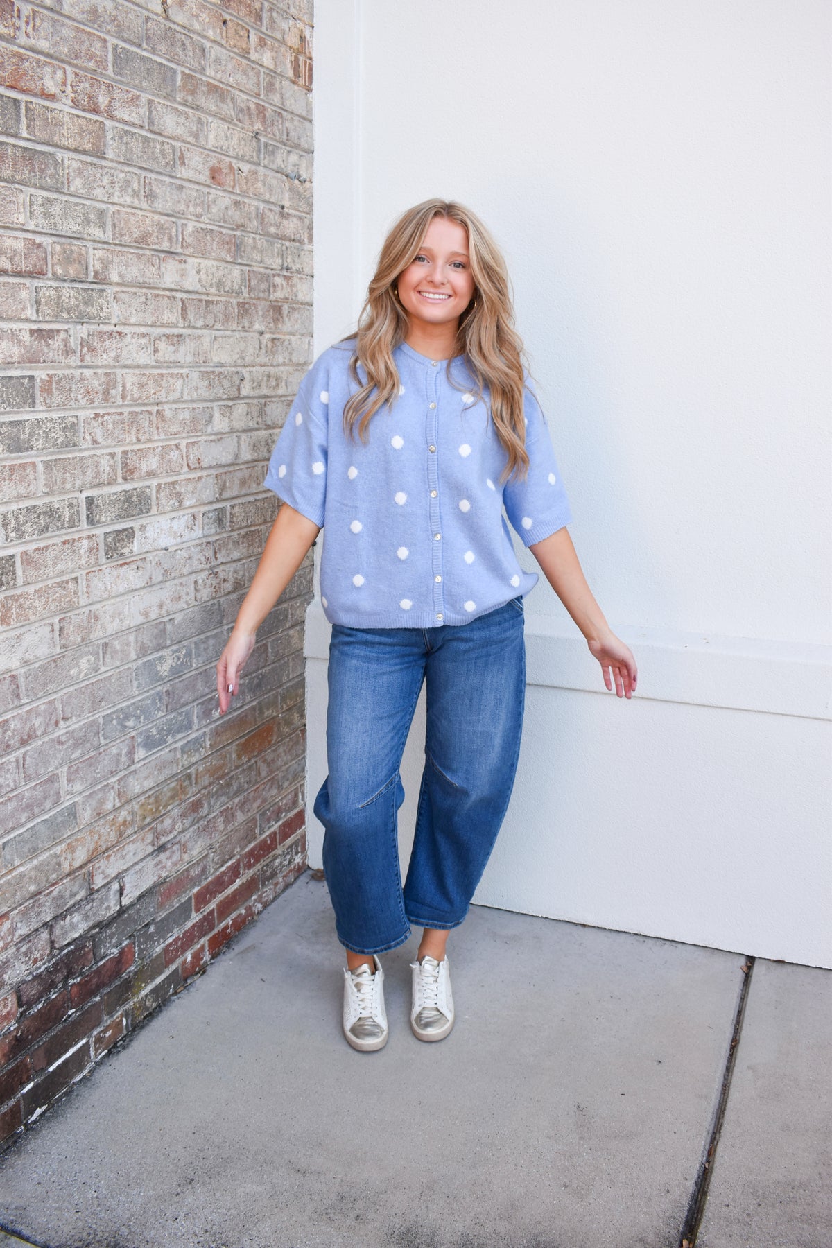 Leia Polka Dot Short Sleeve Cardigan