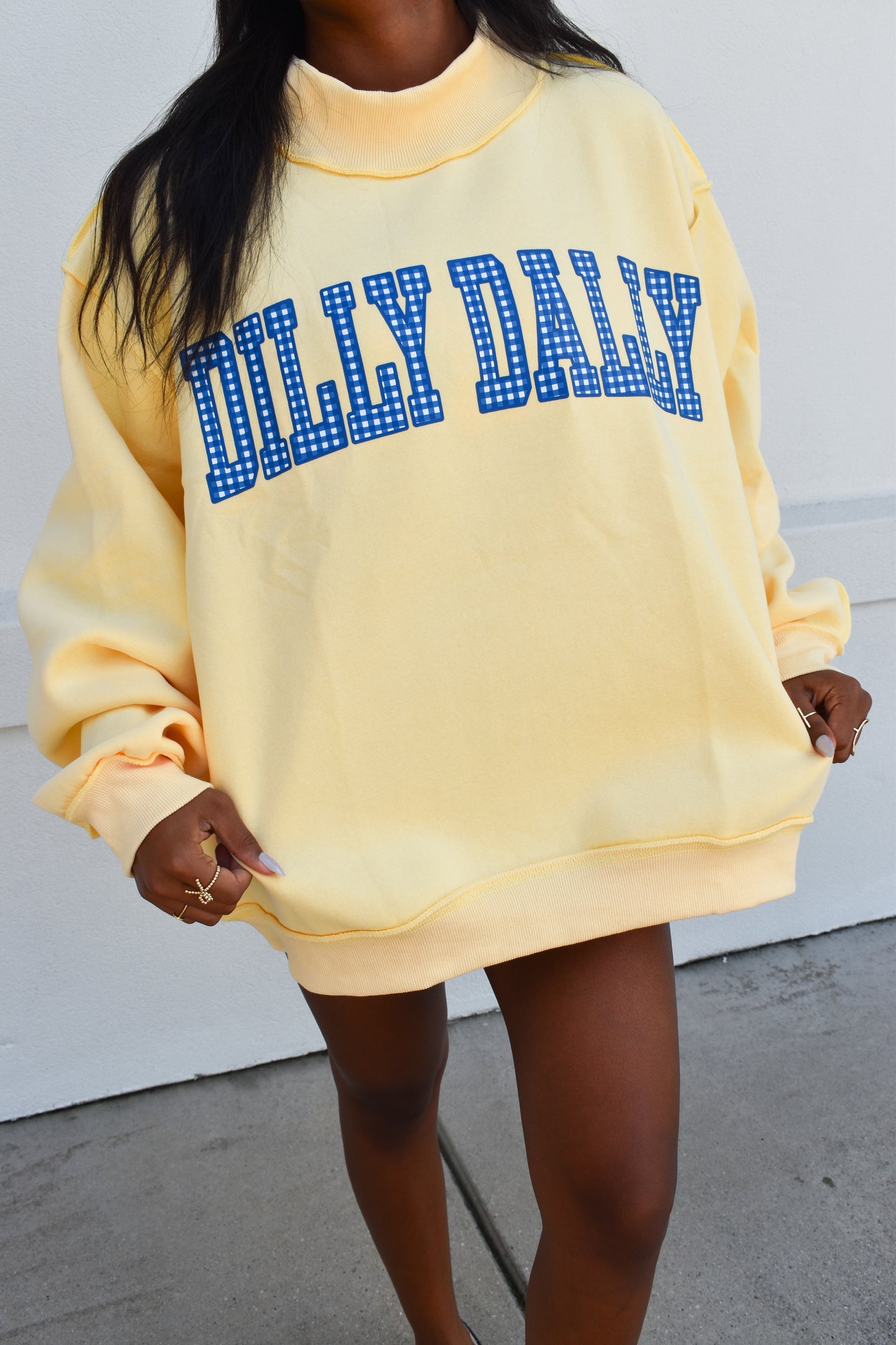 'DILLY DALLY & LOLLY GAG' Reversible Mockneck