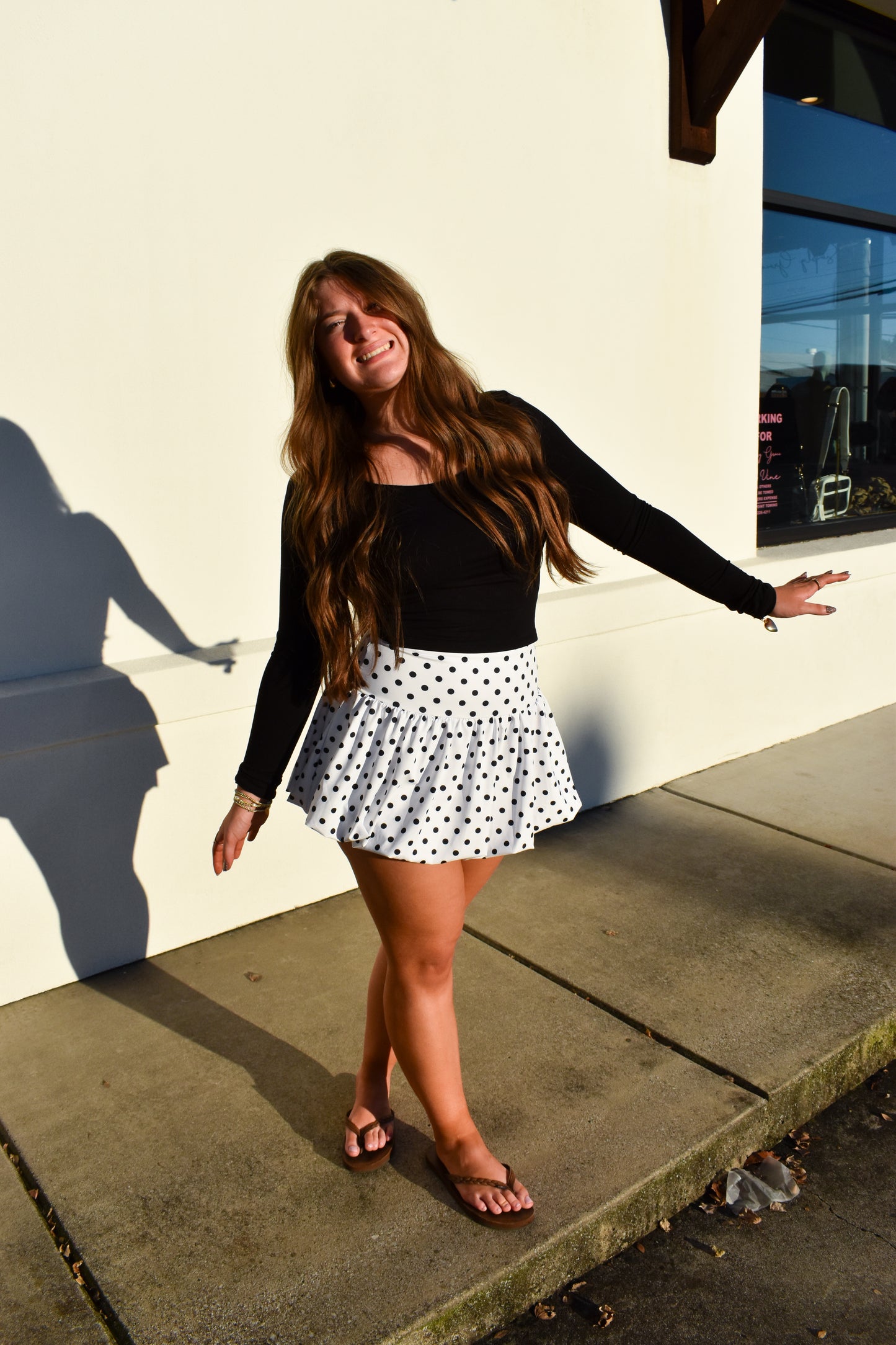 Polka Dot Print Bubble Skirt
