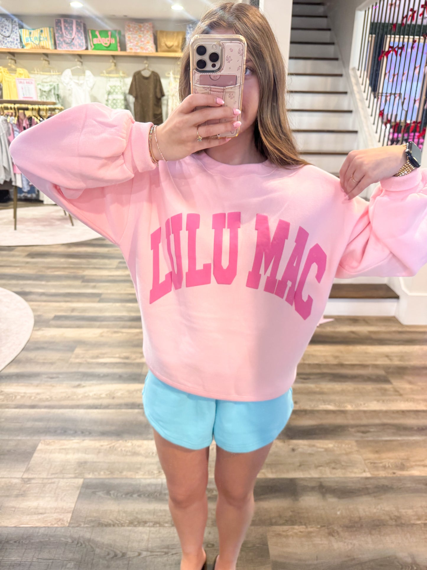 Lulu Mac Sweatshirt: Light Pink/Pink Puff