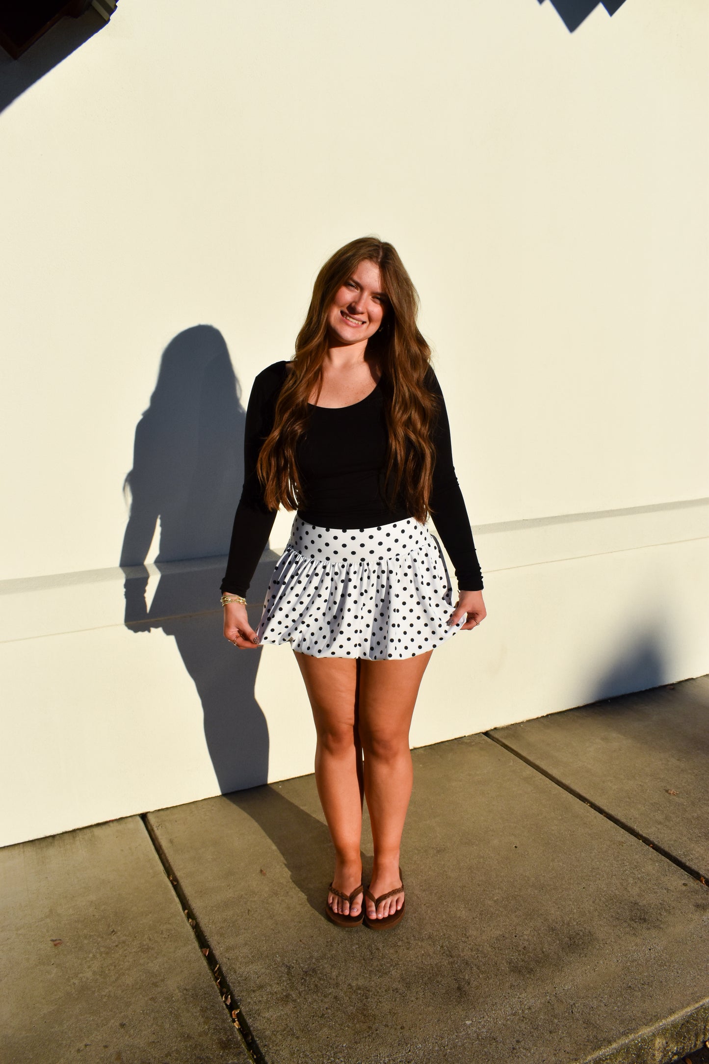 Polka Dot Print Bubble Skirt