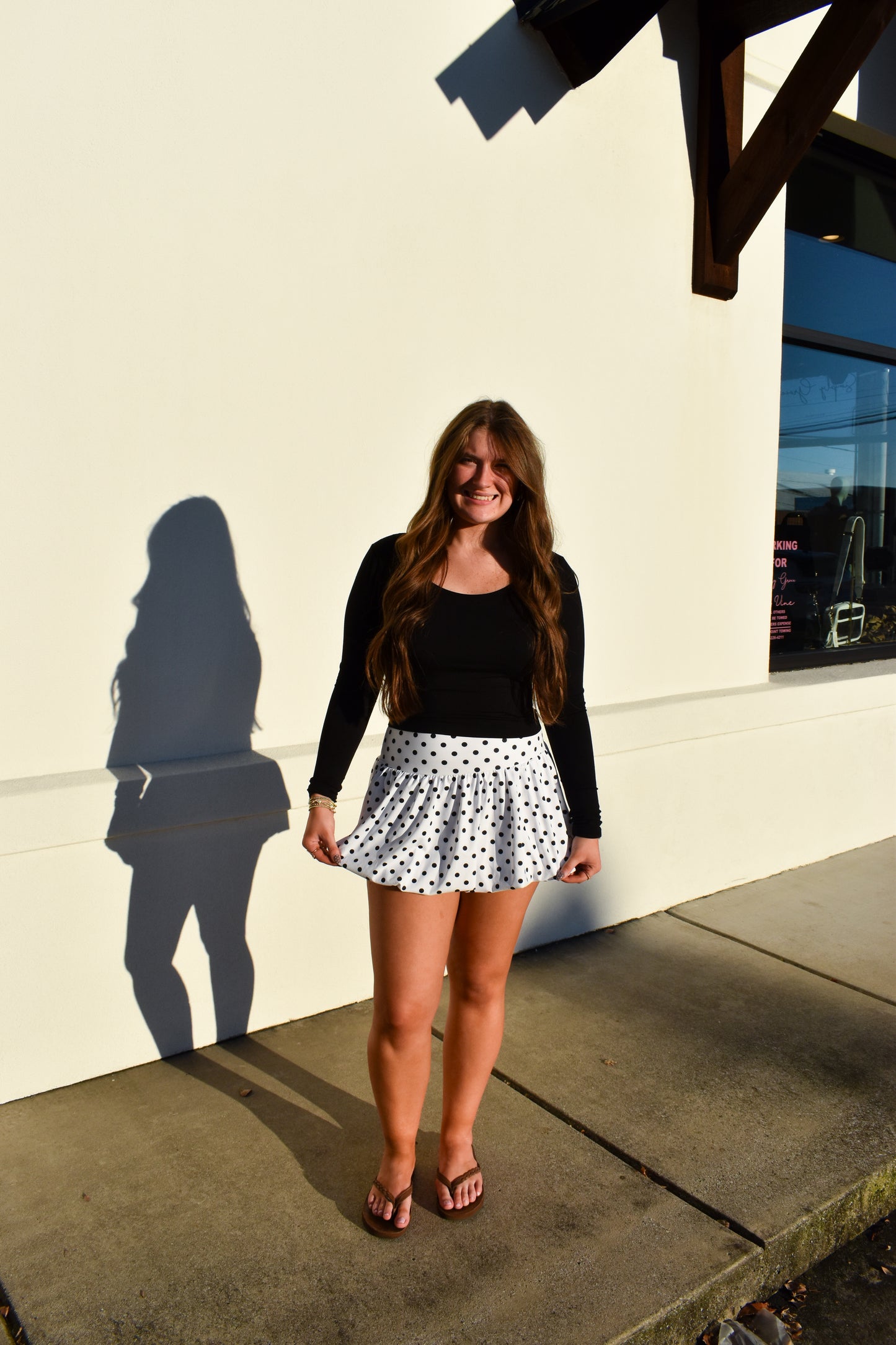 Polka Dot Print Bubble Skirt