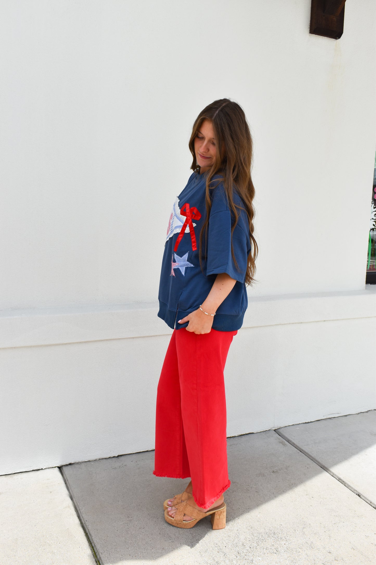 USA Lace Ribbon Sweatshirt