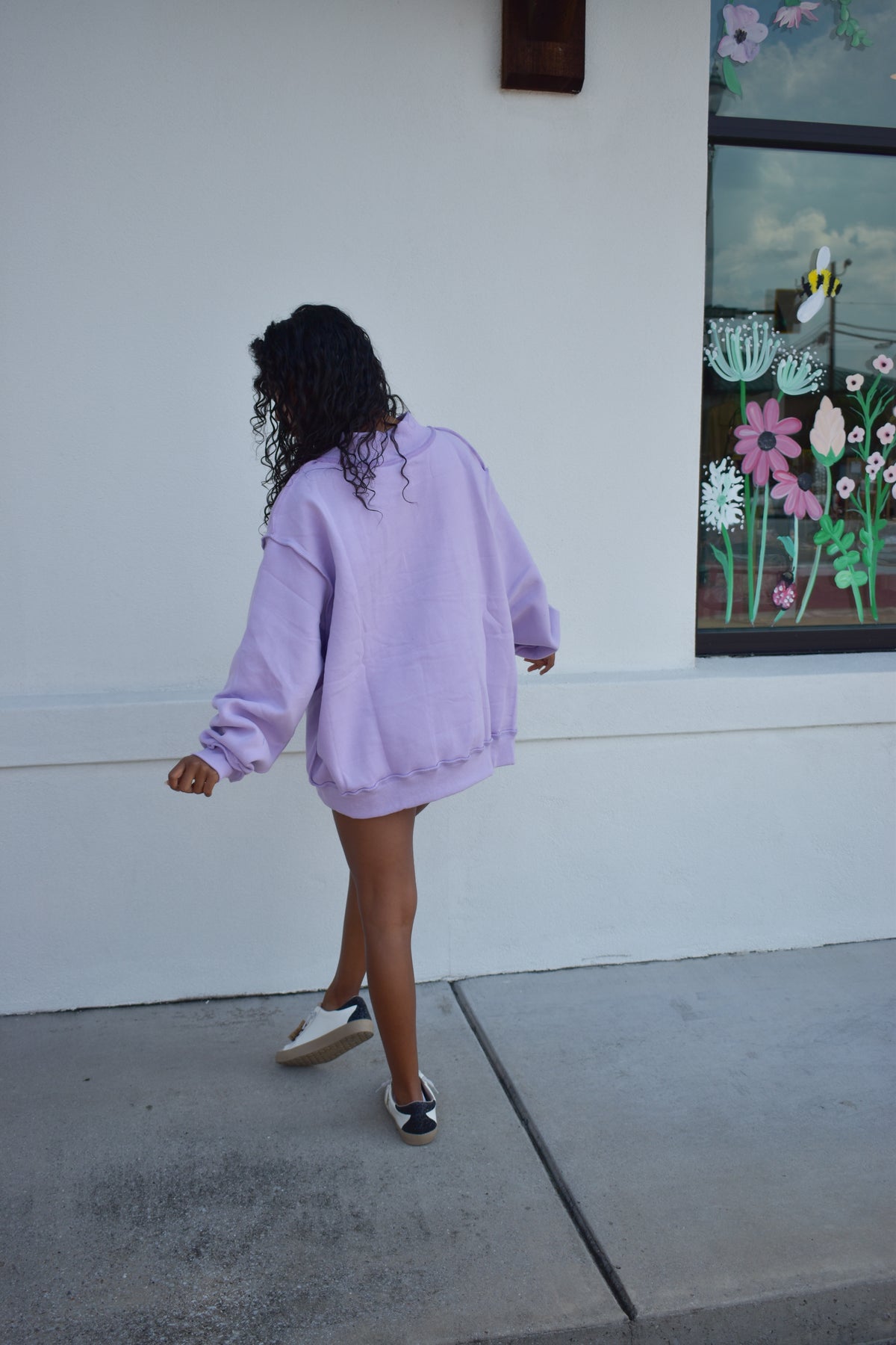 'PROVERBS 31:25' Script Collar Mockneck: Lavender