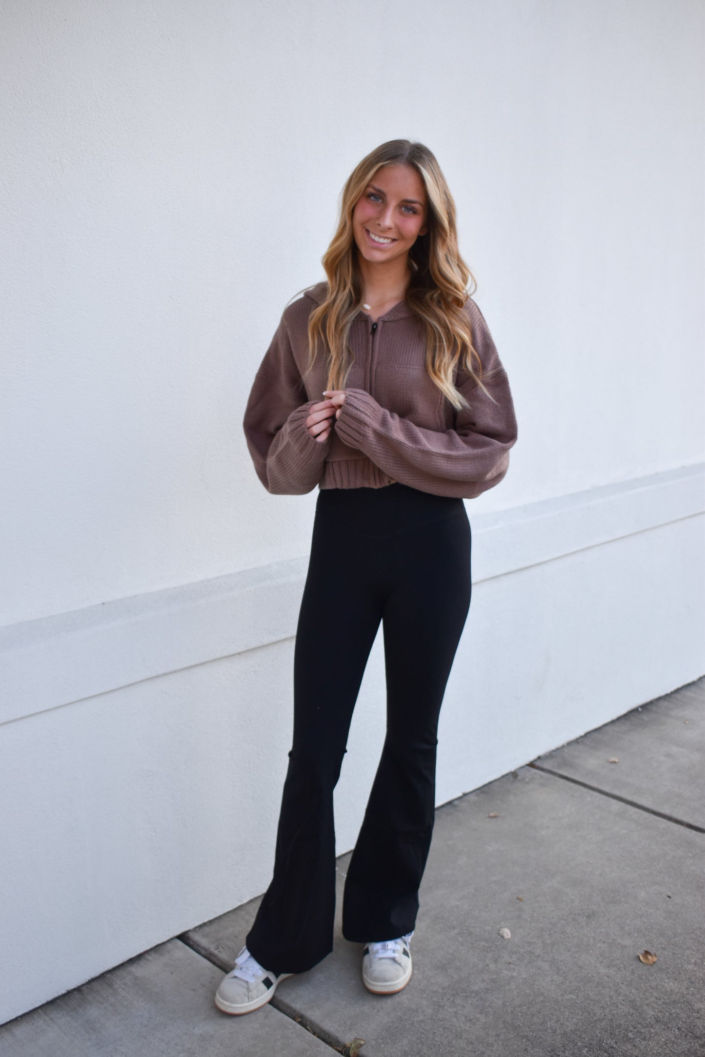 Knit Zip Up Hoodie Sweater