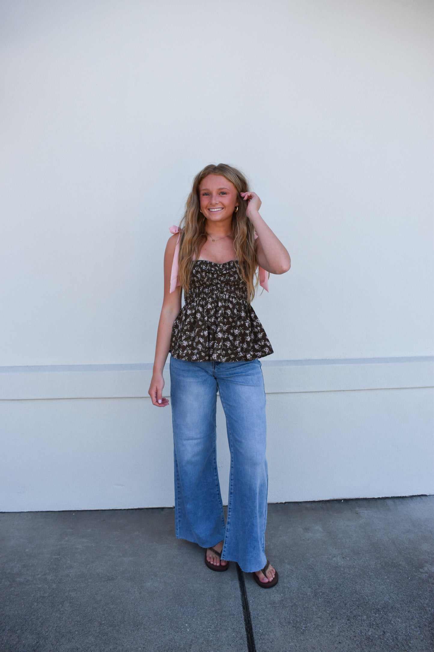 Risen Tummy Control High Rise Ankle Pallazo Jeans