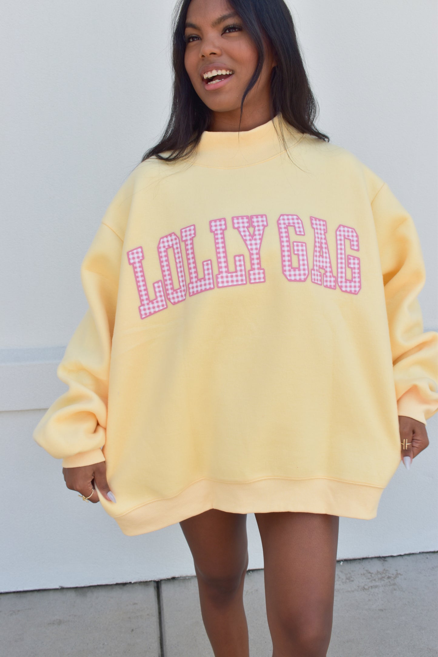 'DILLY DALLY & LOLLY GAG' Reversible Mockneck