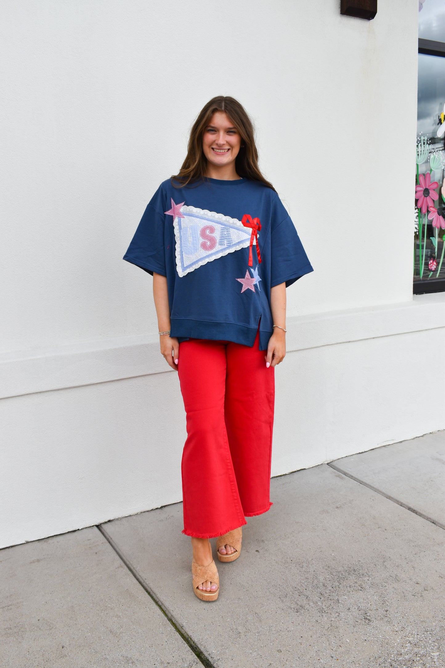 USA Lace Ribbon Sweatshirt