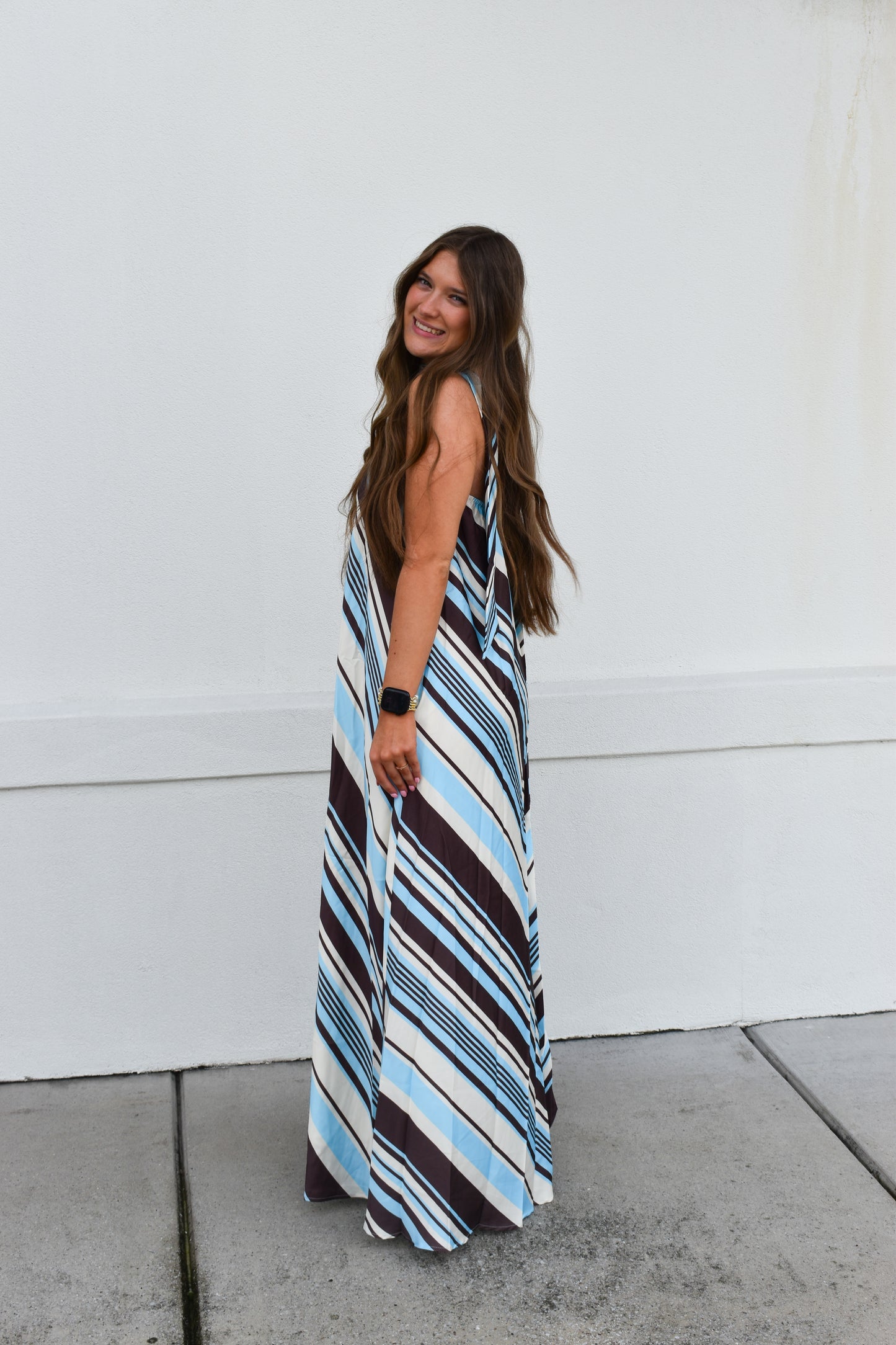 The Riviera Stripe Maxi Dress
