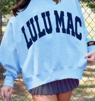 Lulu Mac Sweatshirt: Baby Blue/Navy