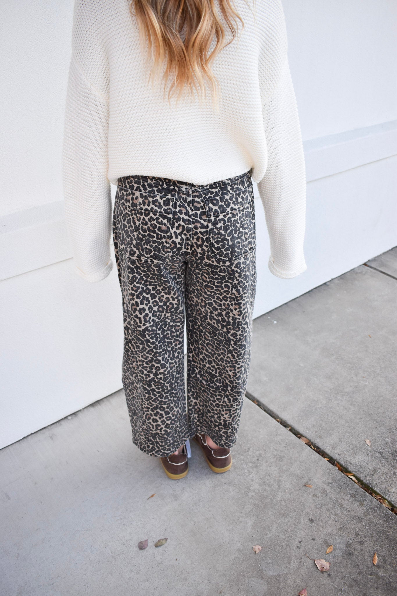 Leopard Print Barrel Pants