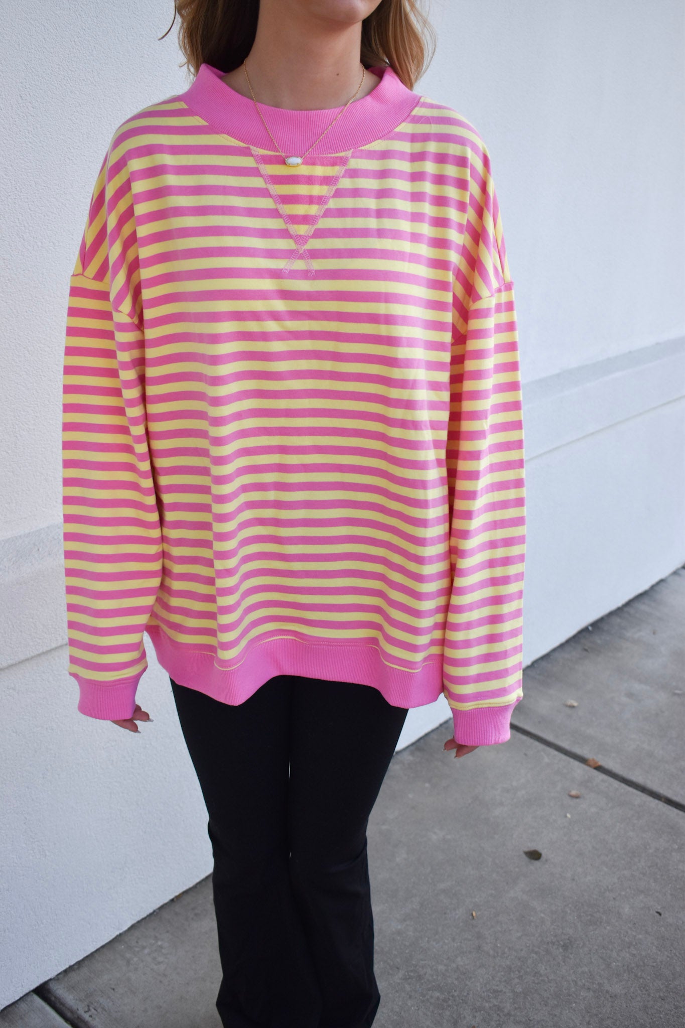 Pink Lemonade Striped Lounge Sweatshirt