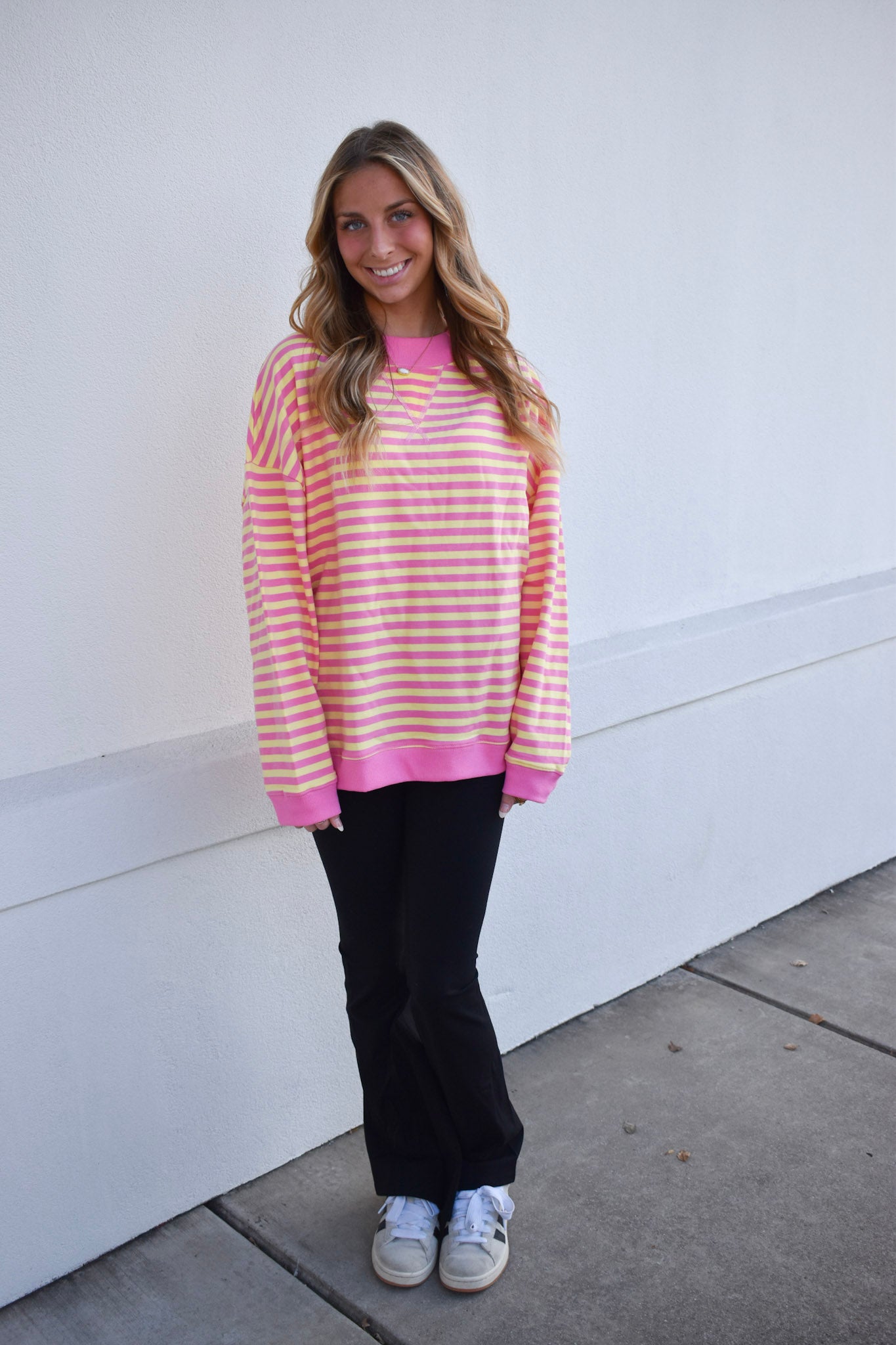 Pink Lemonade Striped Lounge Sweatshirt