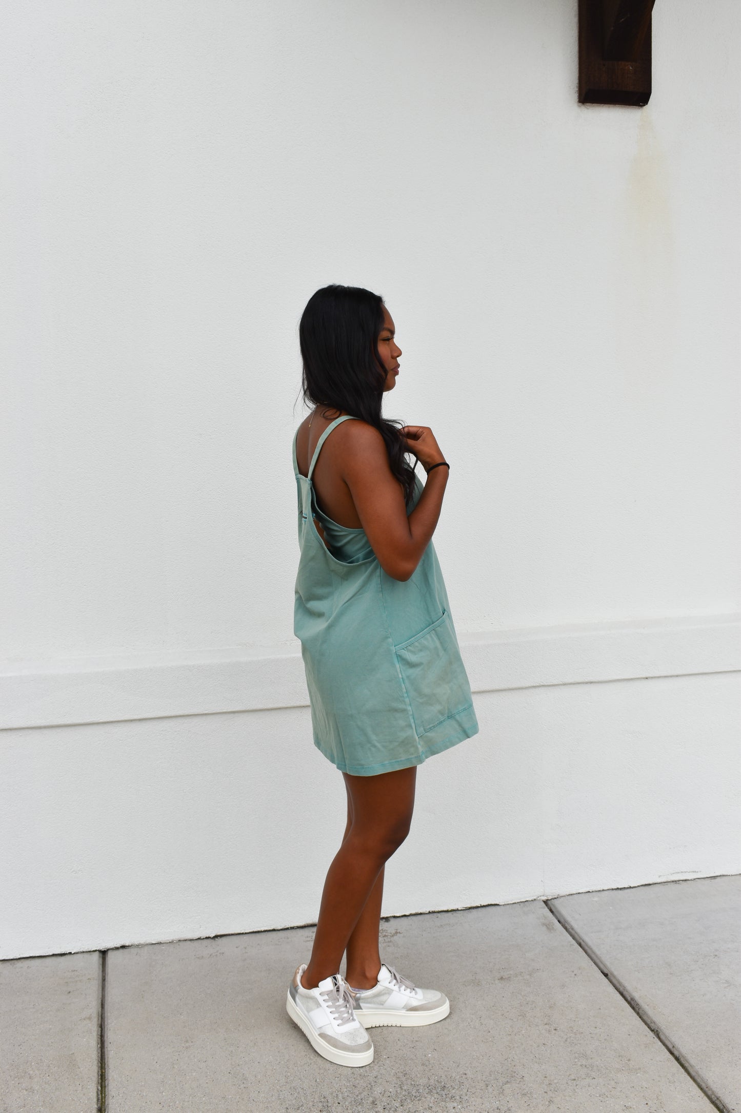 Mini Dress W/ Built in Romper Lining: Teal
