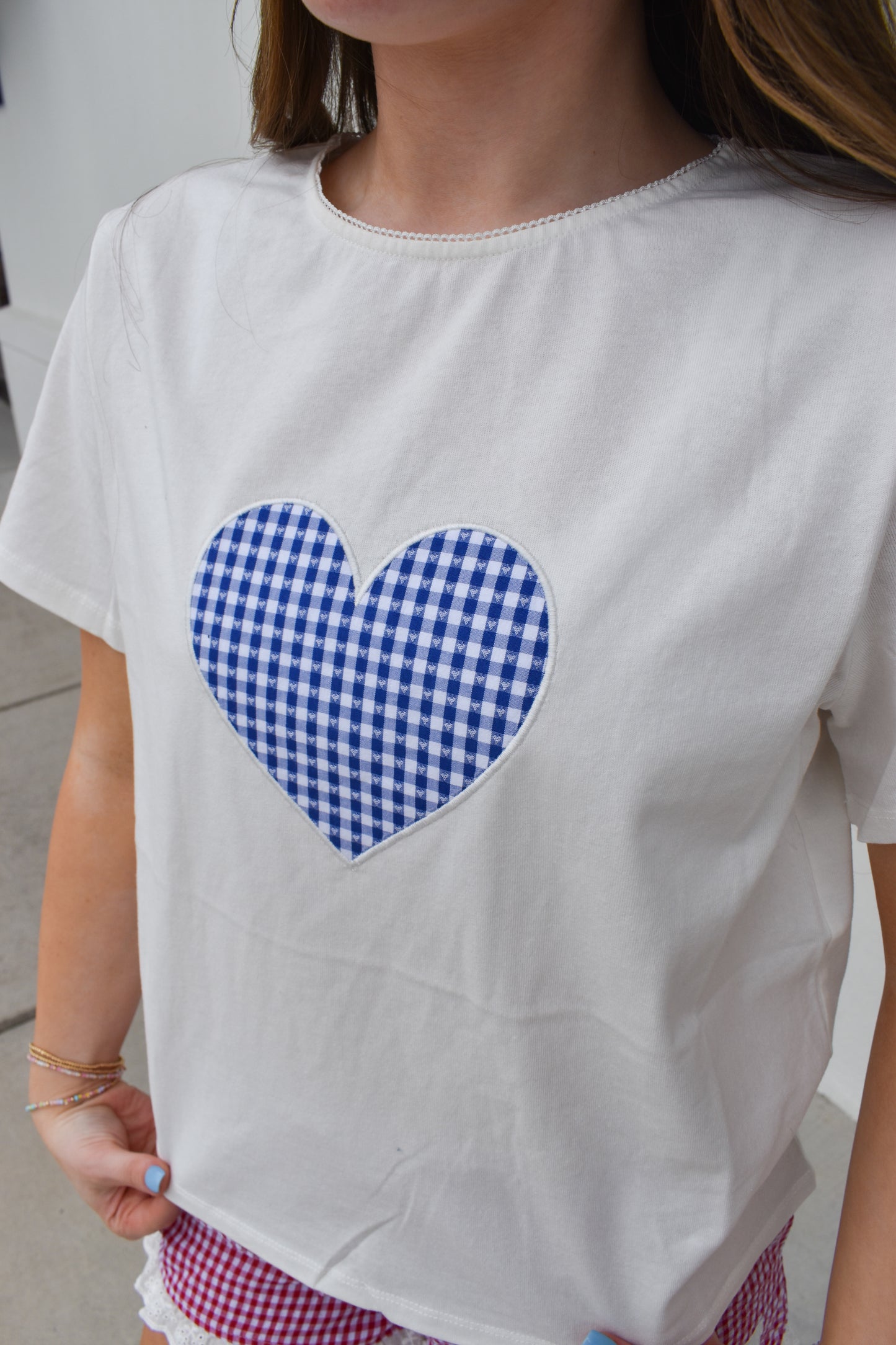 Gingham Heart Baby Tee