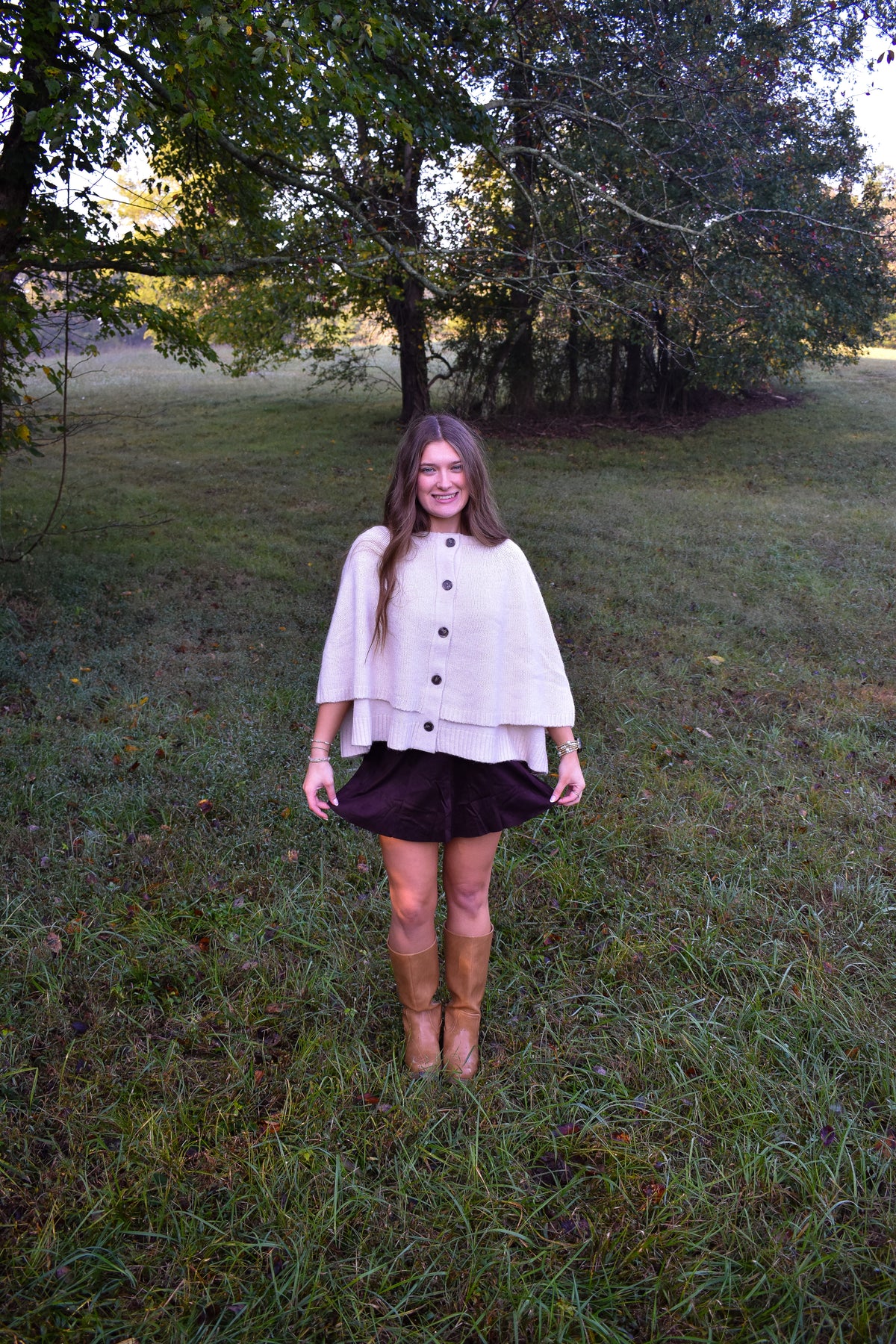 High-Waist Paneled Flare Mini Skirt