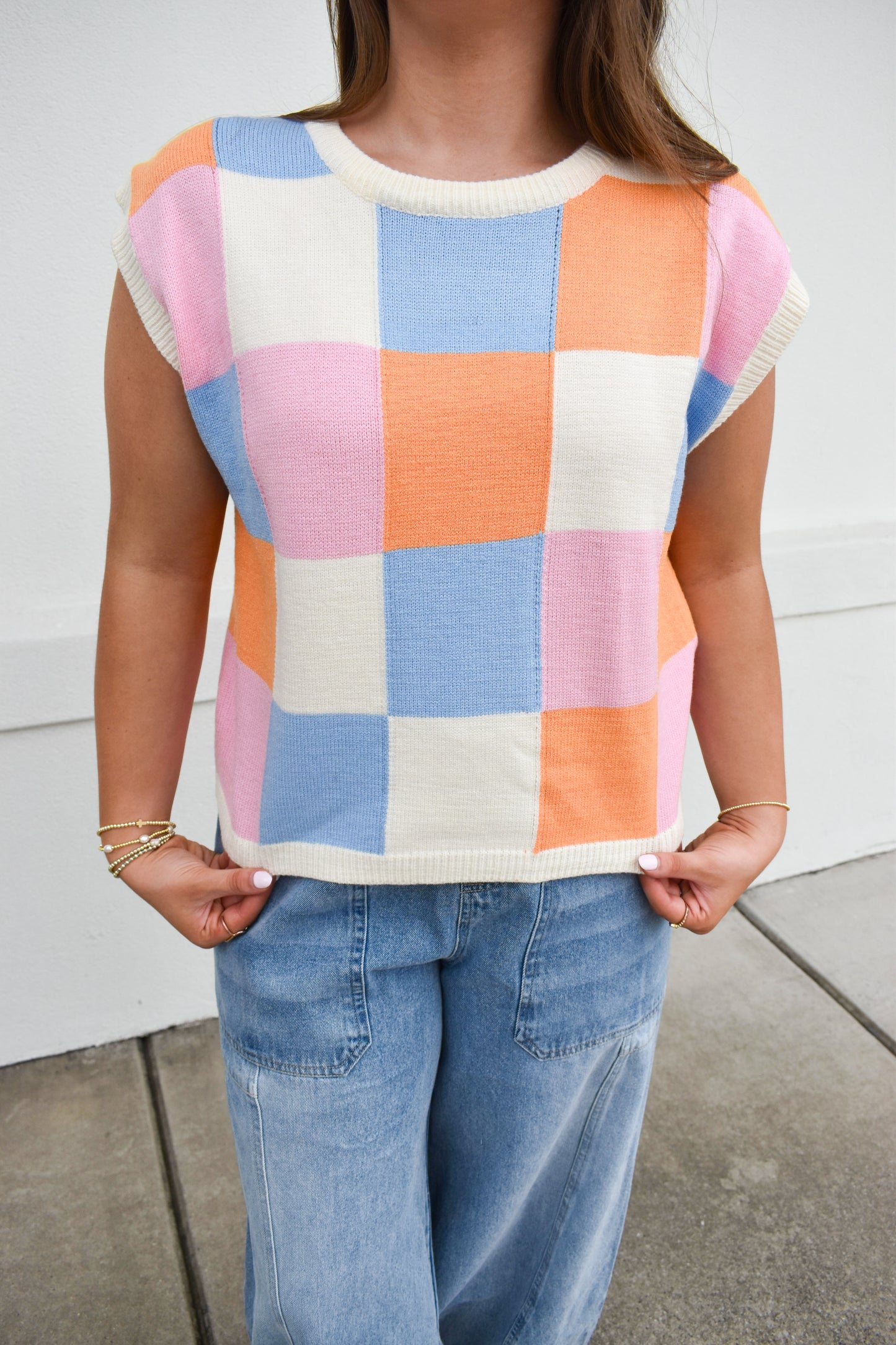 Checkered Sweater Vest