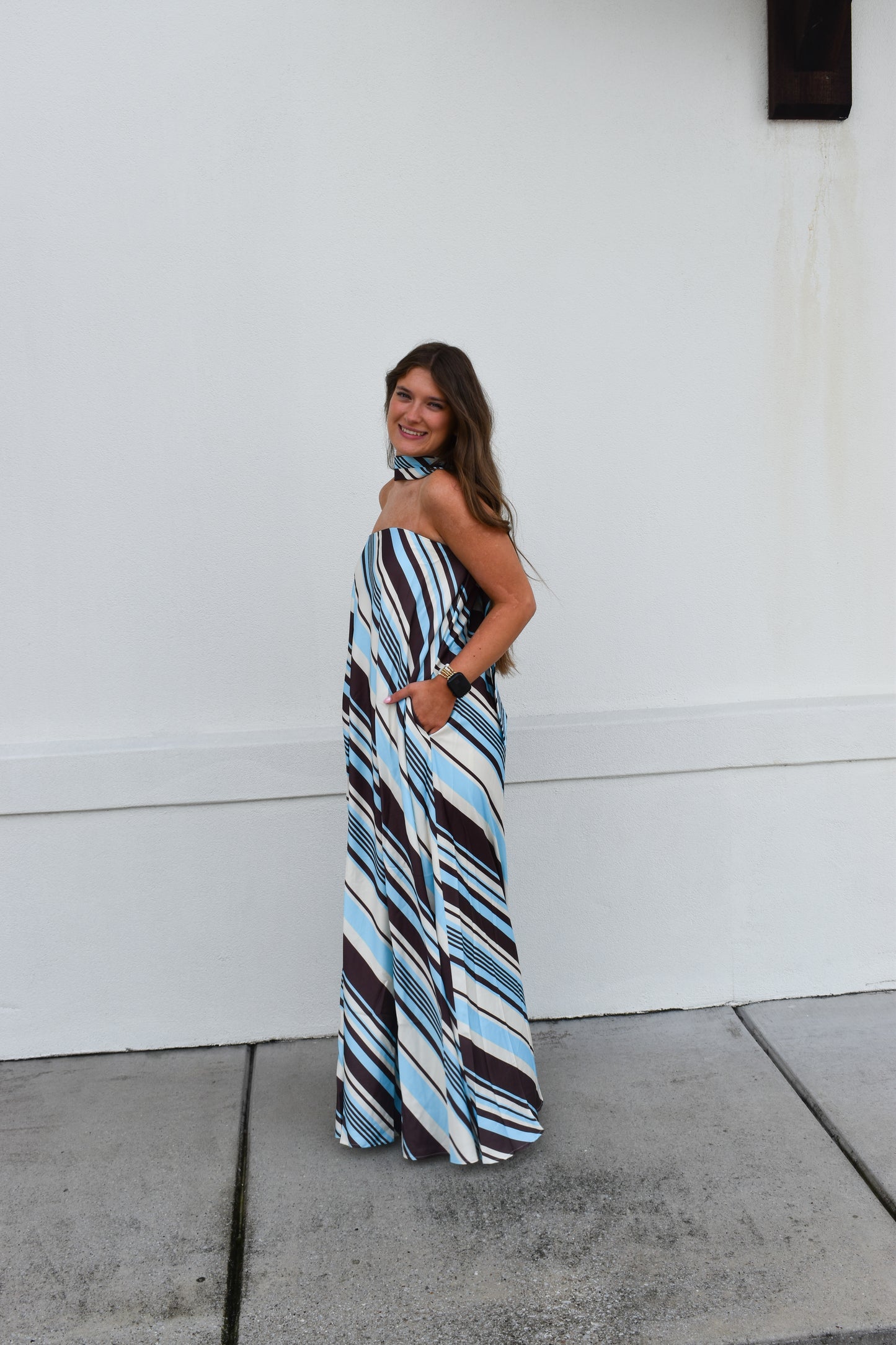 The Riviera Stripe Maxi Dress