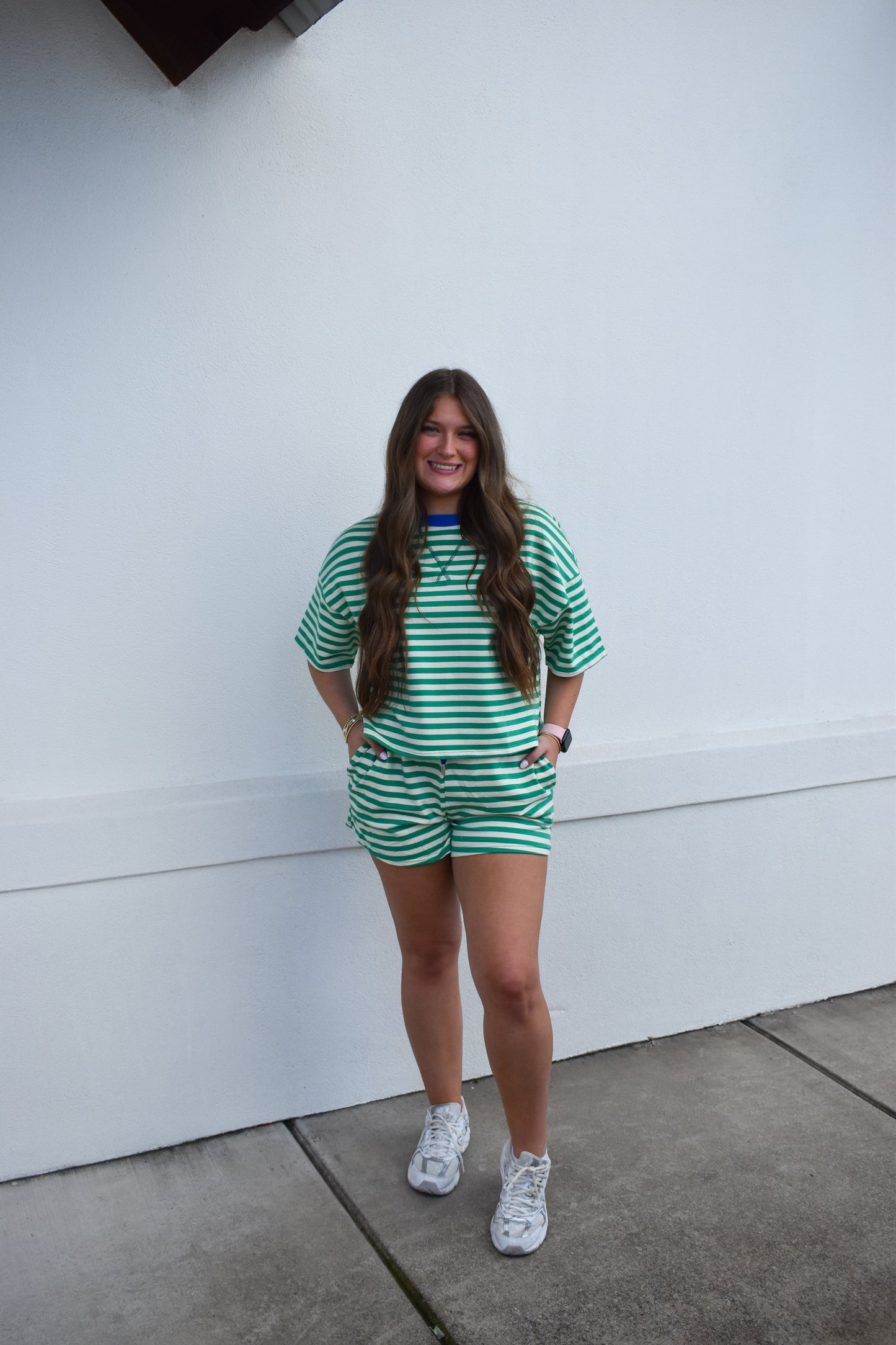 Striped Terry Two-Tone Top