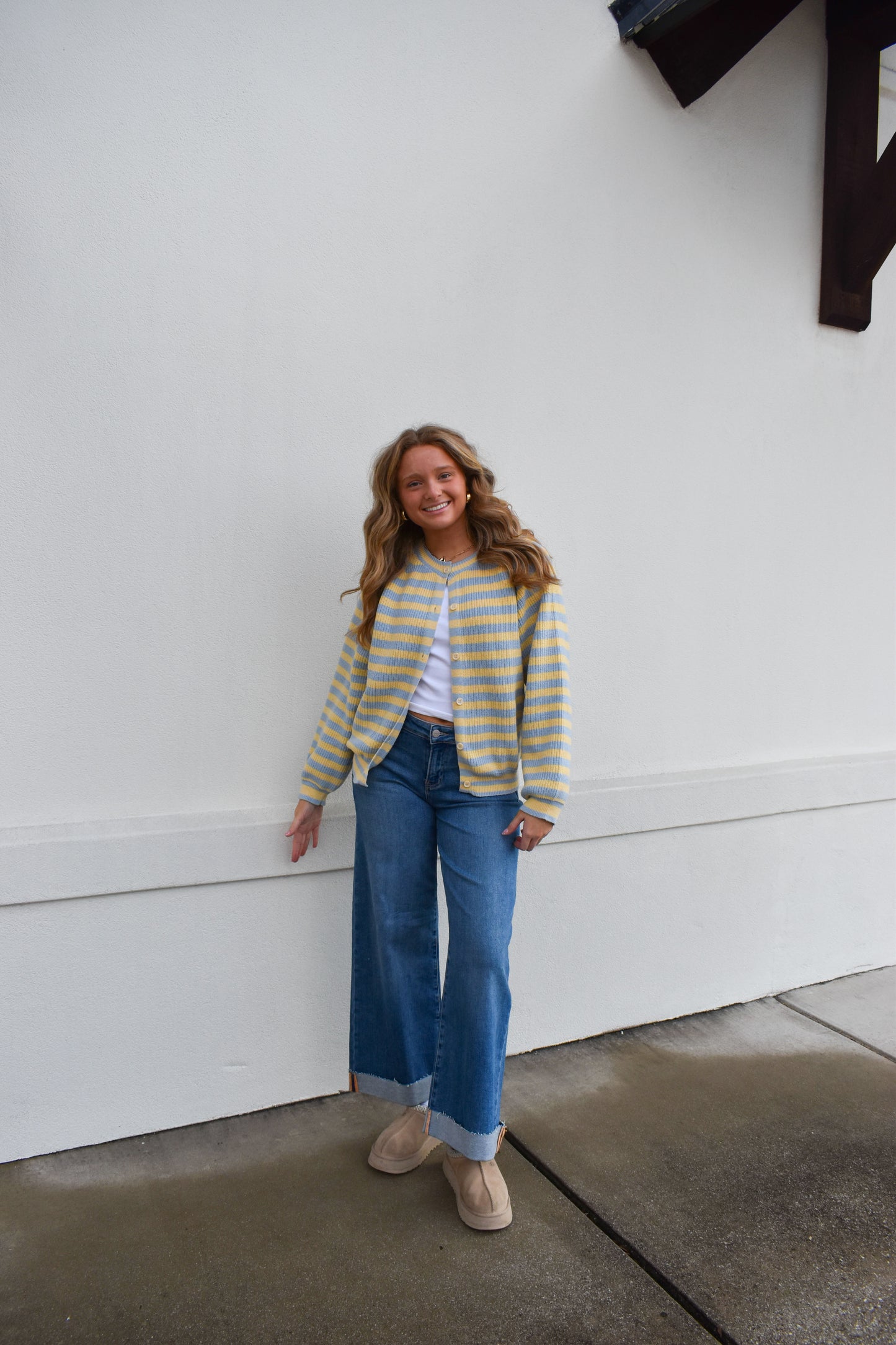 Blue/Butter Stripe Cardigan