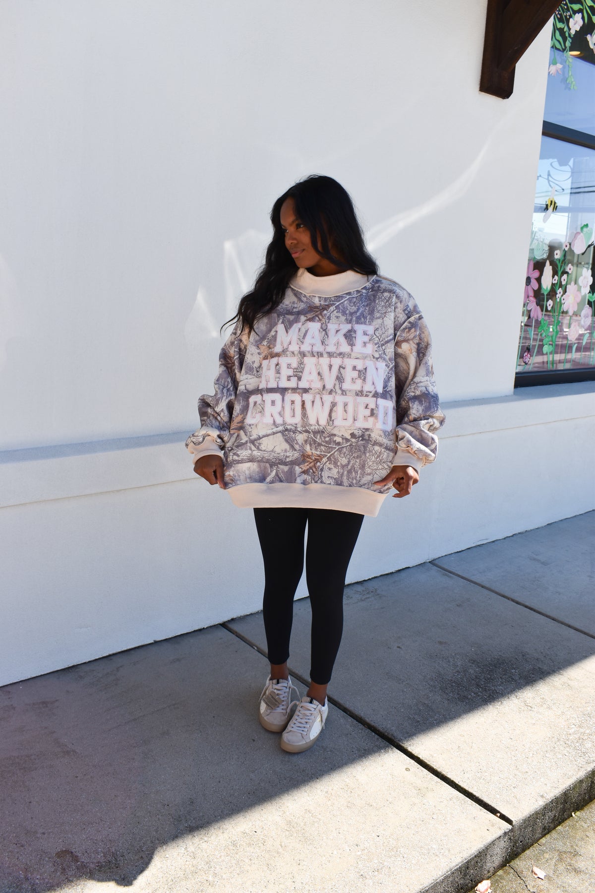 Camo Appliqué Embroidery Mockneck