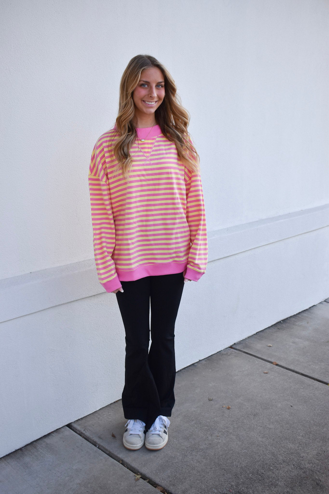Pink Lemonade Striped Lounge Sweatshirt