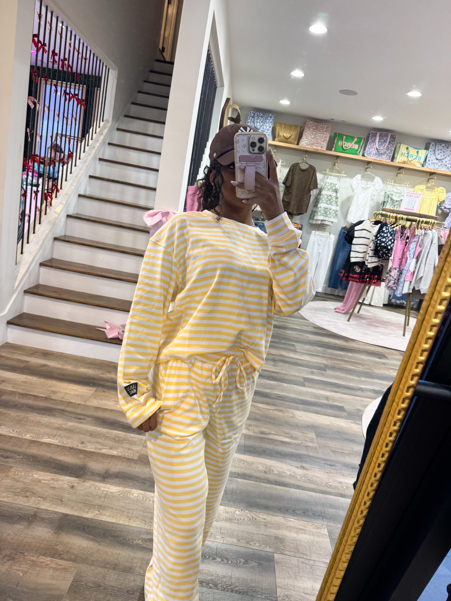 Lulu Mac Stripe Lounge Pant: Yellow
