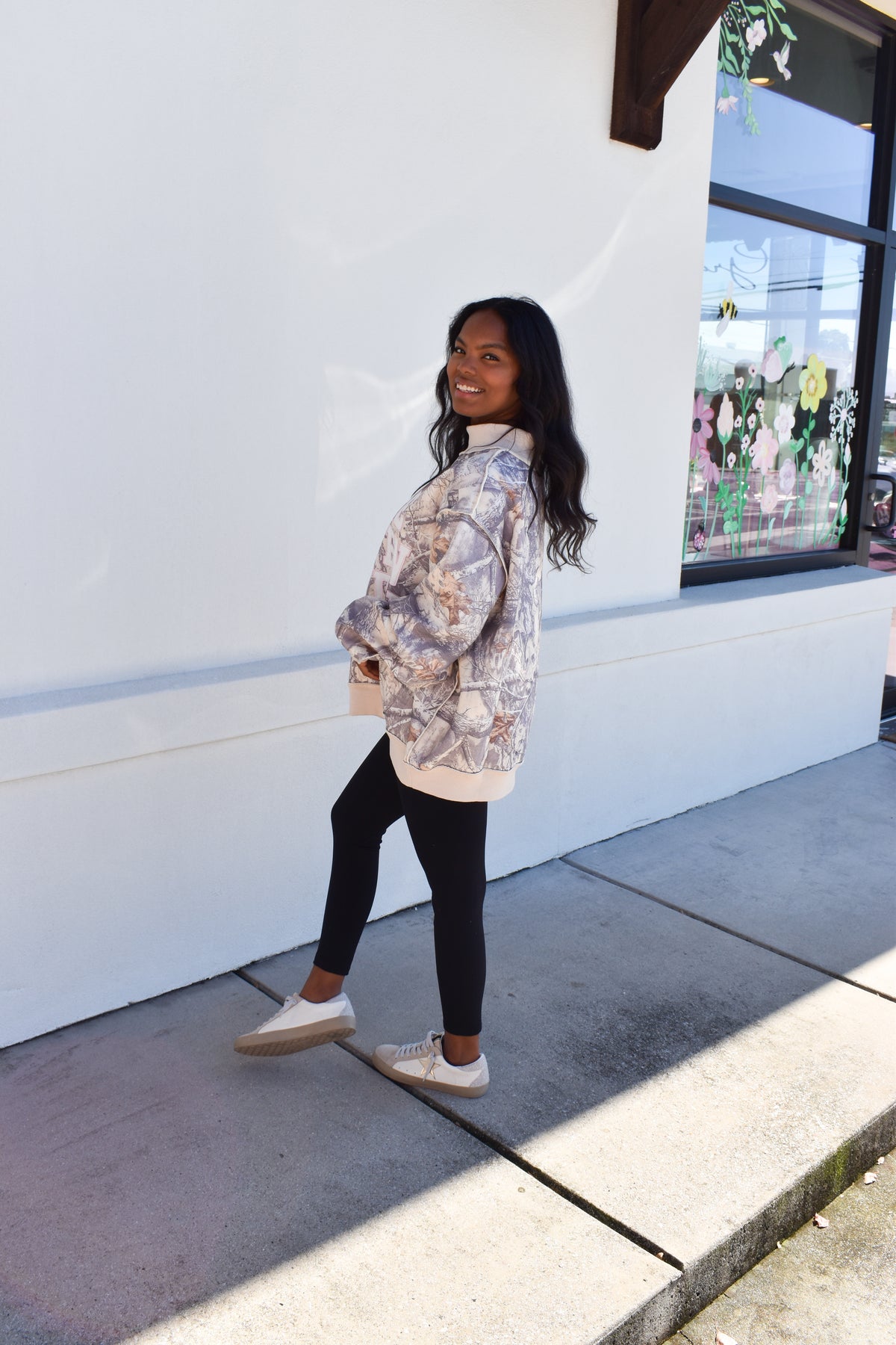 Camo Appliqué Embroidery Mockneck