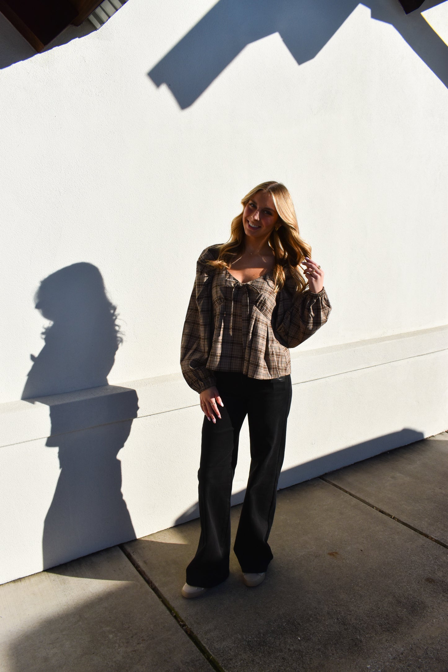 Preppy Twist Plaid Blouse